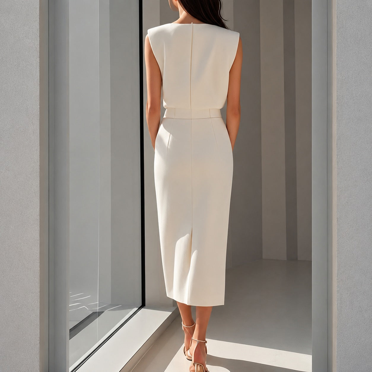 Ruth - Elegantes Midi-Kleid mit Schlitz
