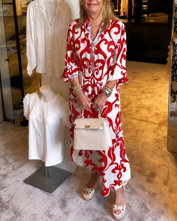 Daisie - Elegantes Kleid mit V-Ausschnitt und lockerer Passform