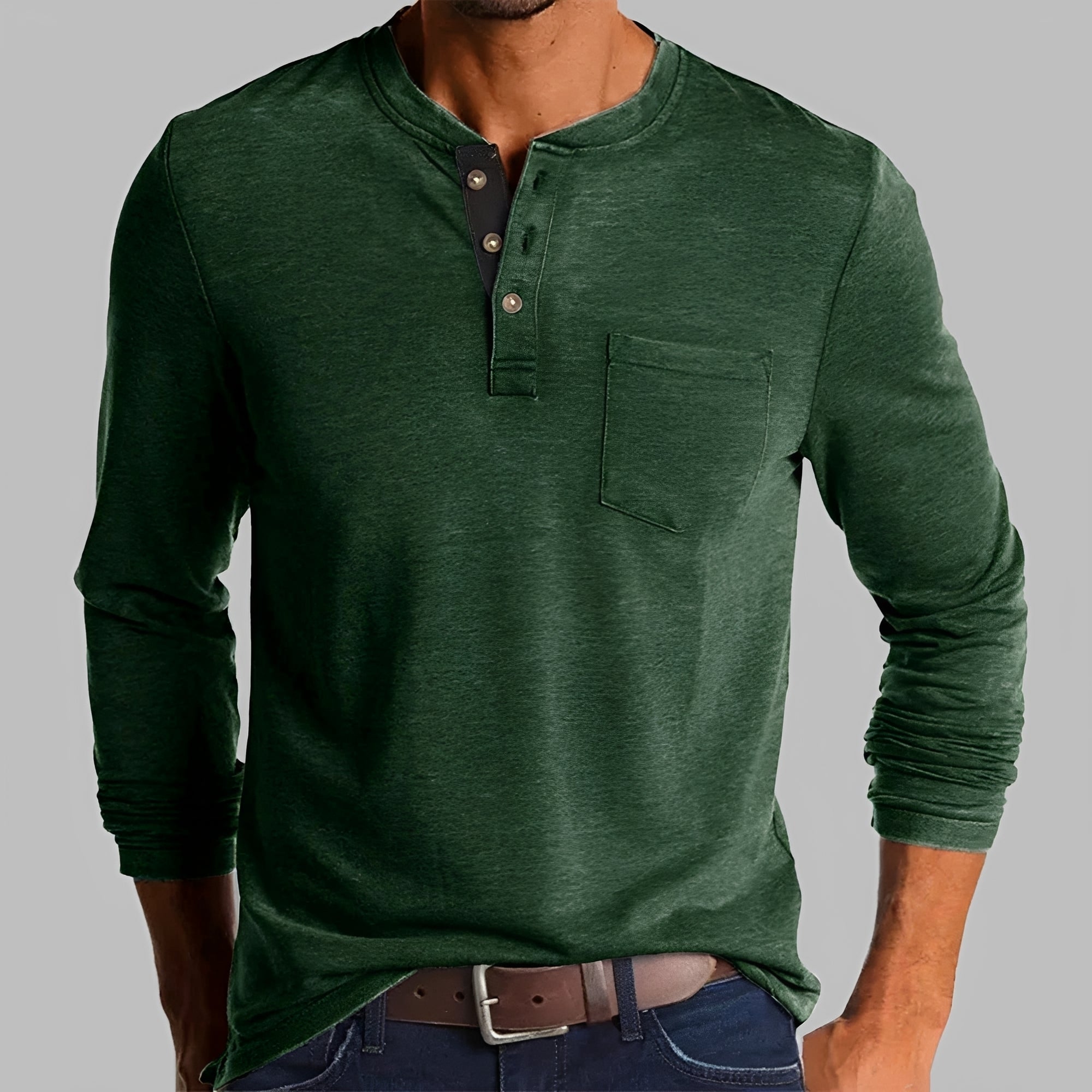 Dalton - Langarm-Henley-Shirt