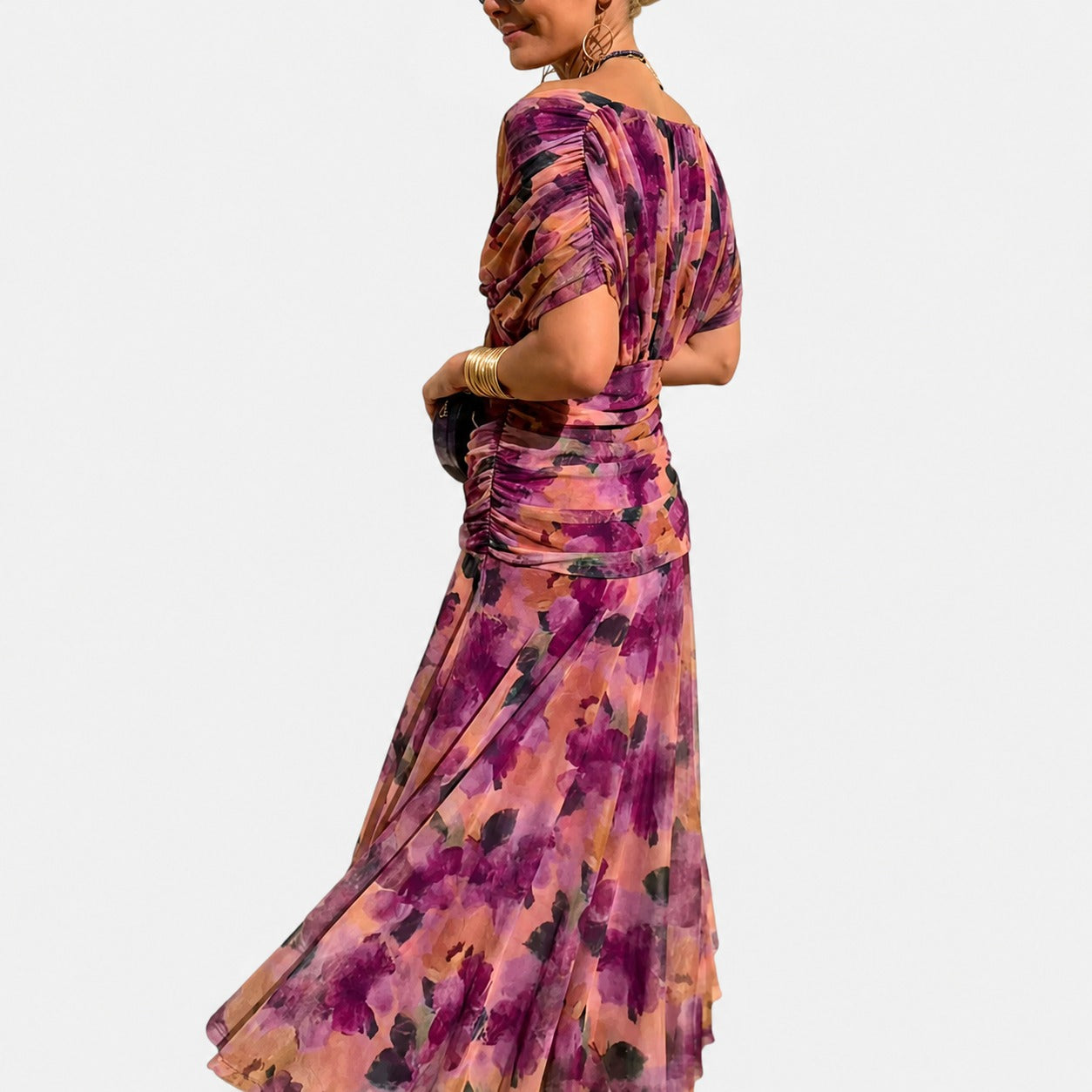 Bernice - Schickes langes Kleid mit Drapierungen