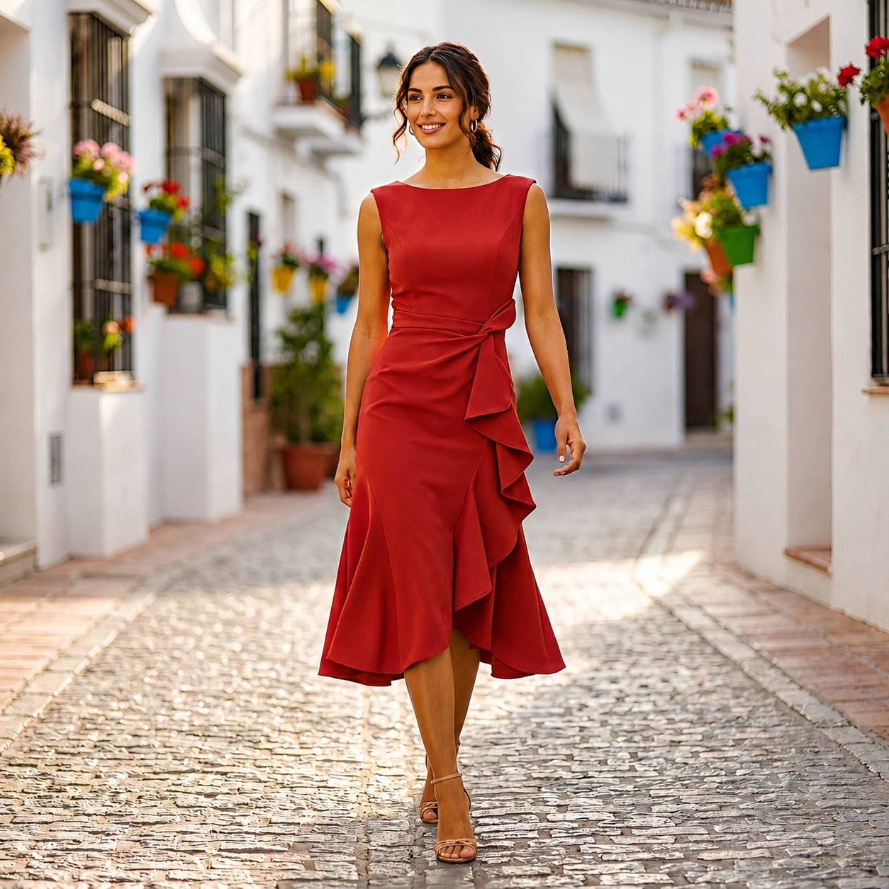 Jaiden - Elegantes plissiertes Midikleid