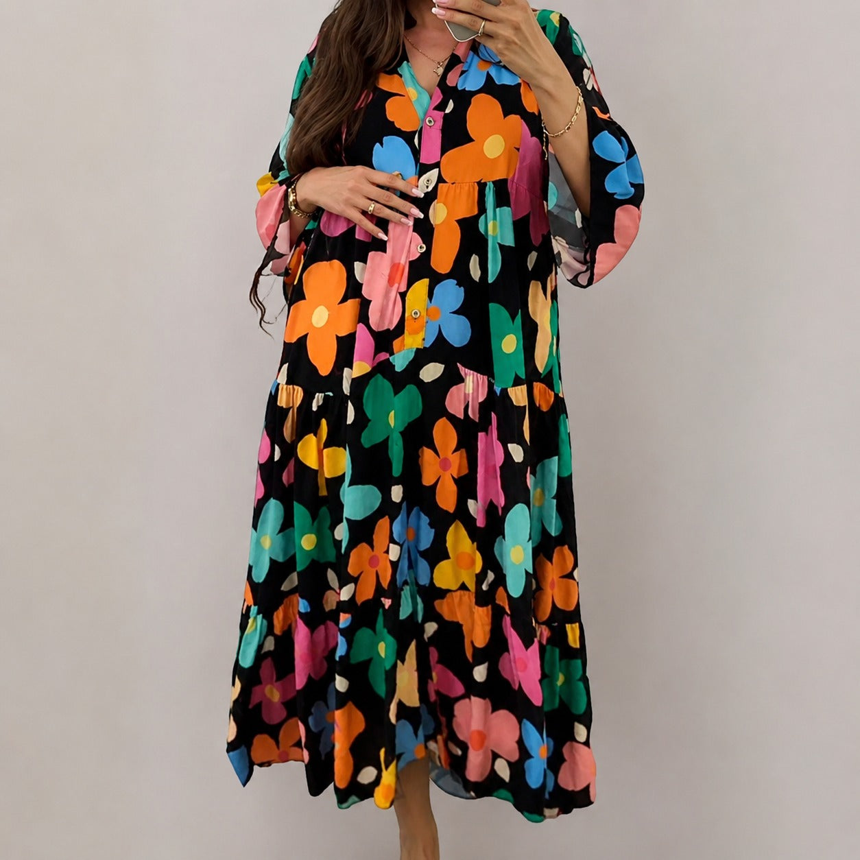 Alana - Bequemes, farbenfrohes Kleid mit lockerem Schnitt