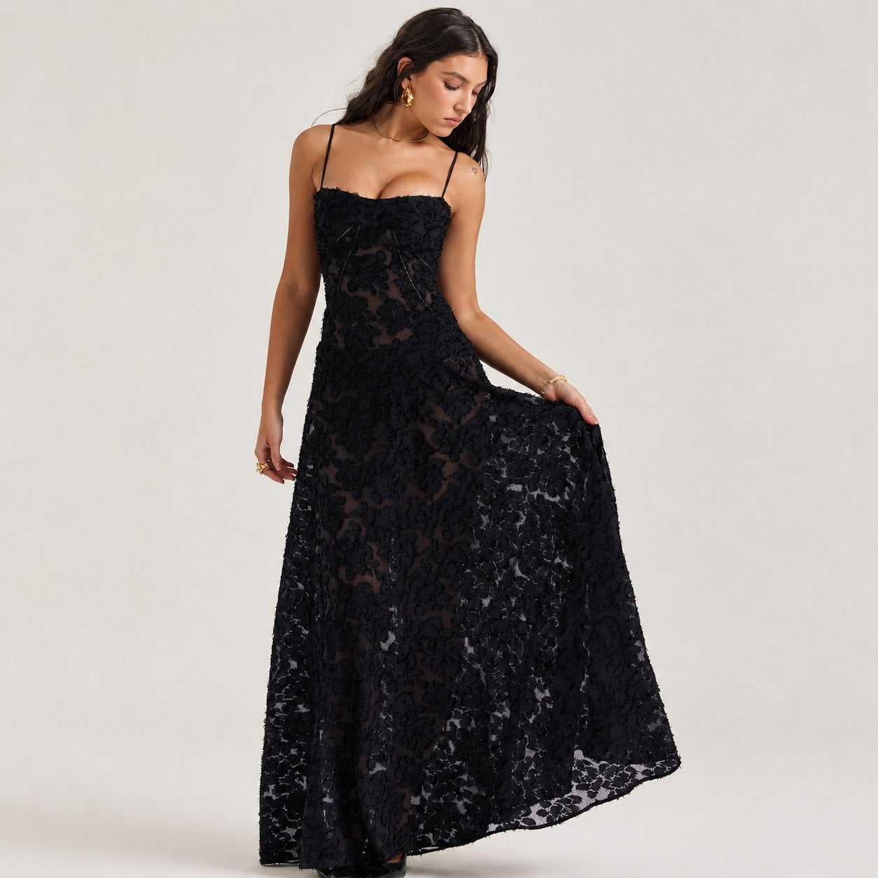 Jazmine - Elegantes, schmales langes Kleid