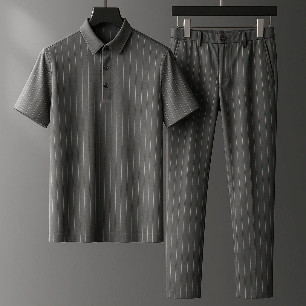 Donny - Lässiges gestreiftes Polo-Set