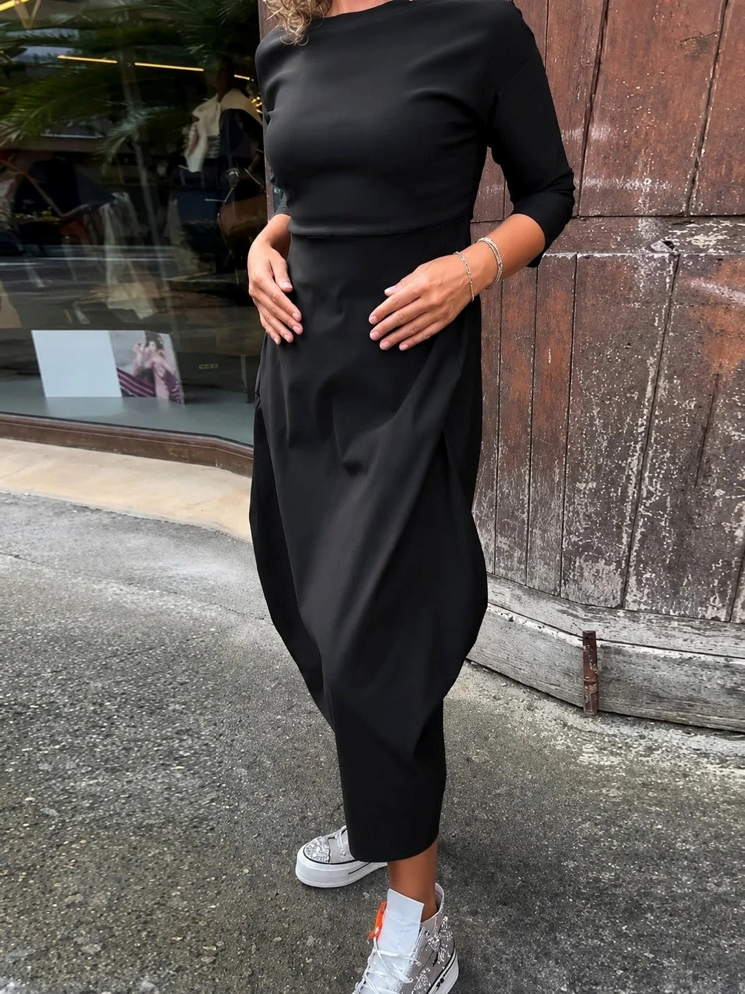 Elsie - Komfortables Langarmkleid