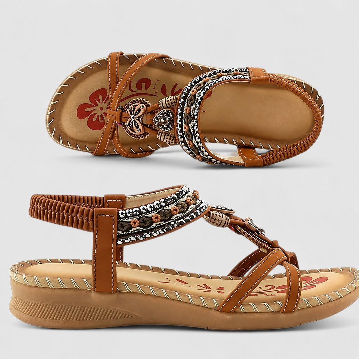 Eleanor - Elegante flache Sandalen mit funkelnden Details