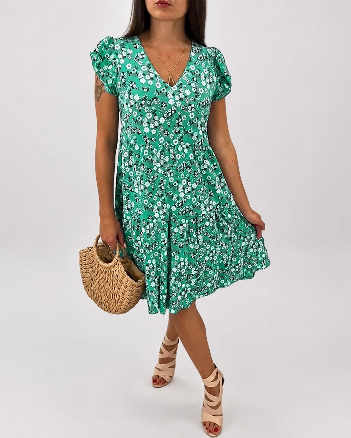 Gwen - Bequemes Midikleid mit Blumenmotiv