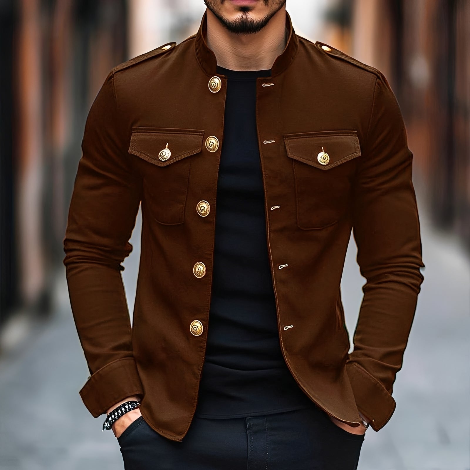 Leighton - Bequeme Jacke mit klassischen Knöpfen