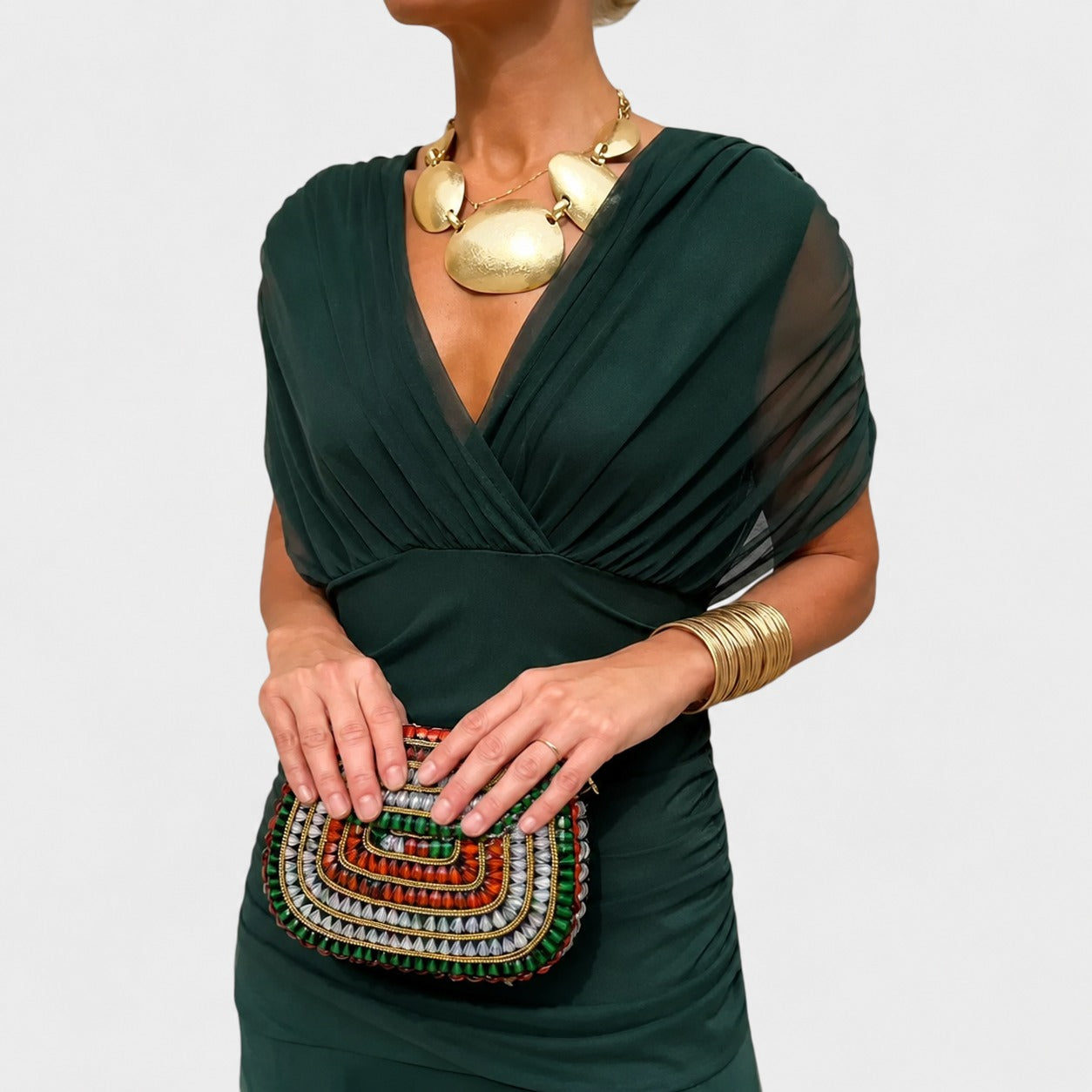 Bernice - Schickes langes Kleid mit Drapierungen