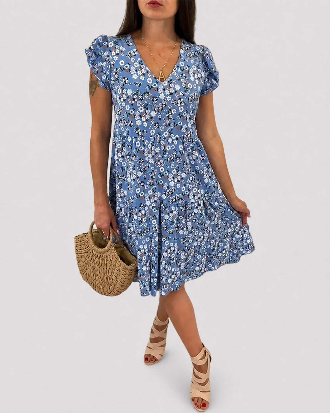 Gwen - Bequemes Midikleid mit Blumenmotiv