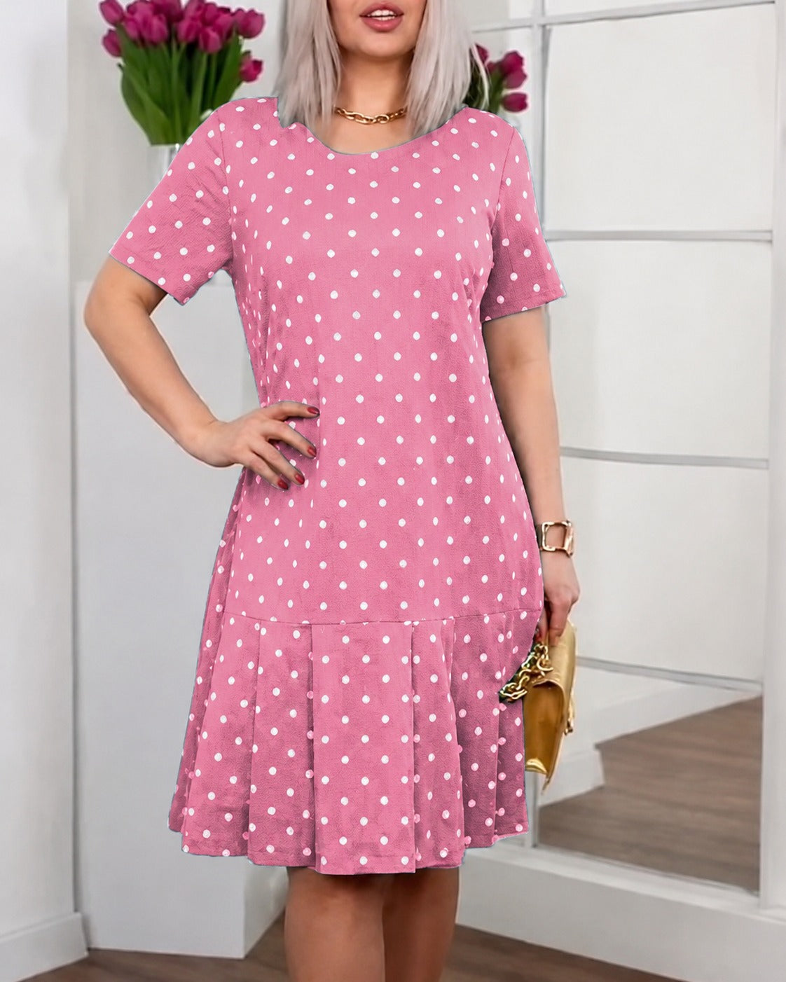 Amira - Locker geschnittenes Kleid mit Punkten