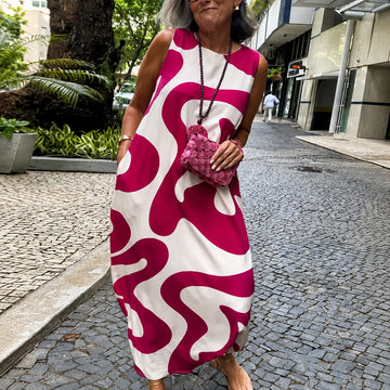 Taylor - Stilvolles ärmelloses Kleid mit geometrischen Mustern
