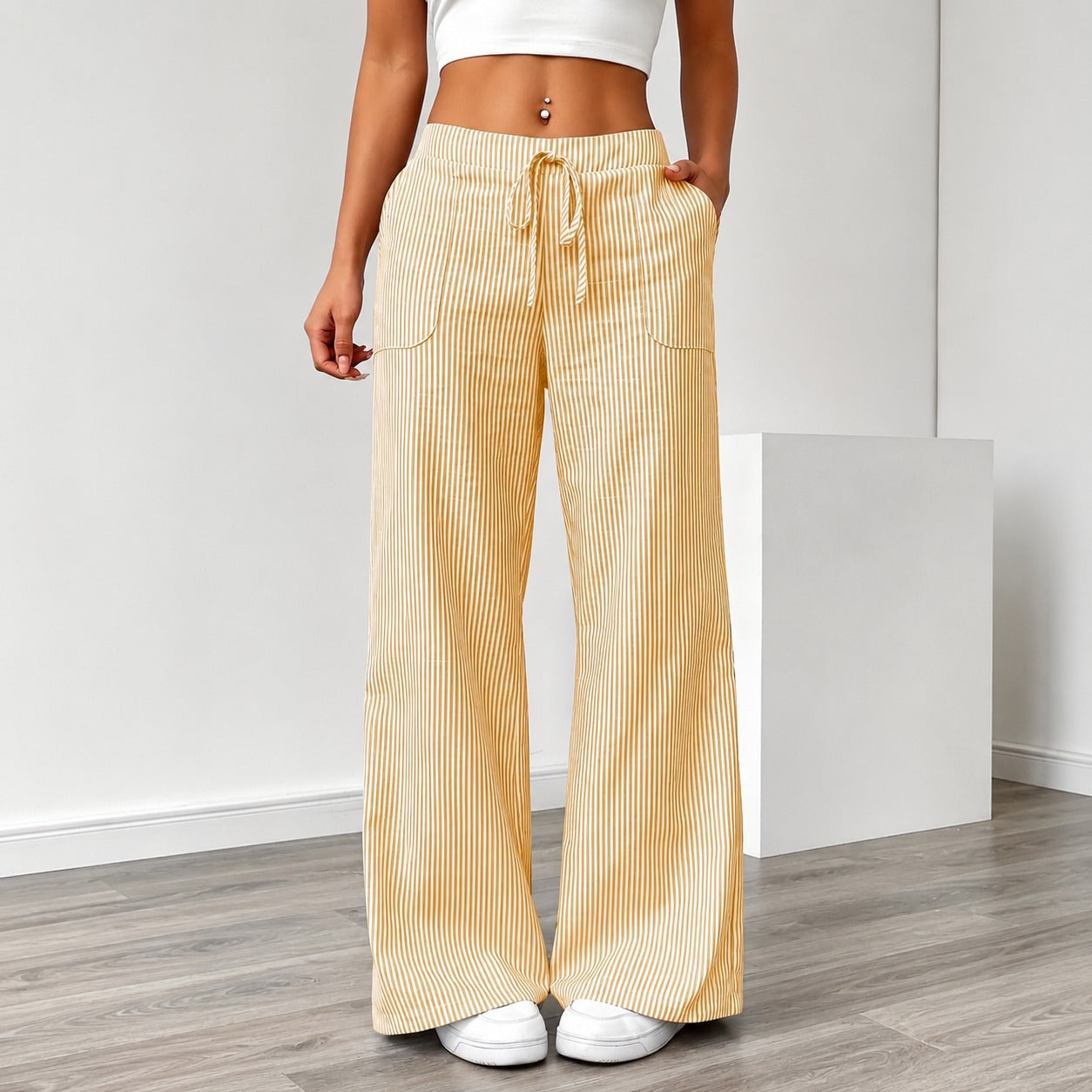 Amanda - Bequeme gestreifte Hose mit Taschen
