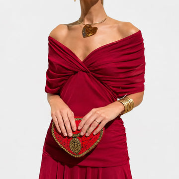 Bernice - Schickes langes Kleid mit Drapierungen