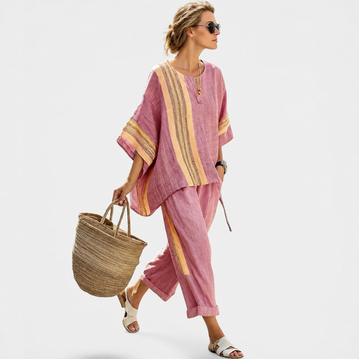 Libbie - Komfortables Set mit gestreifter Tunika und Hose