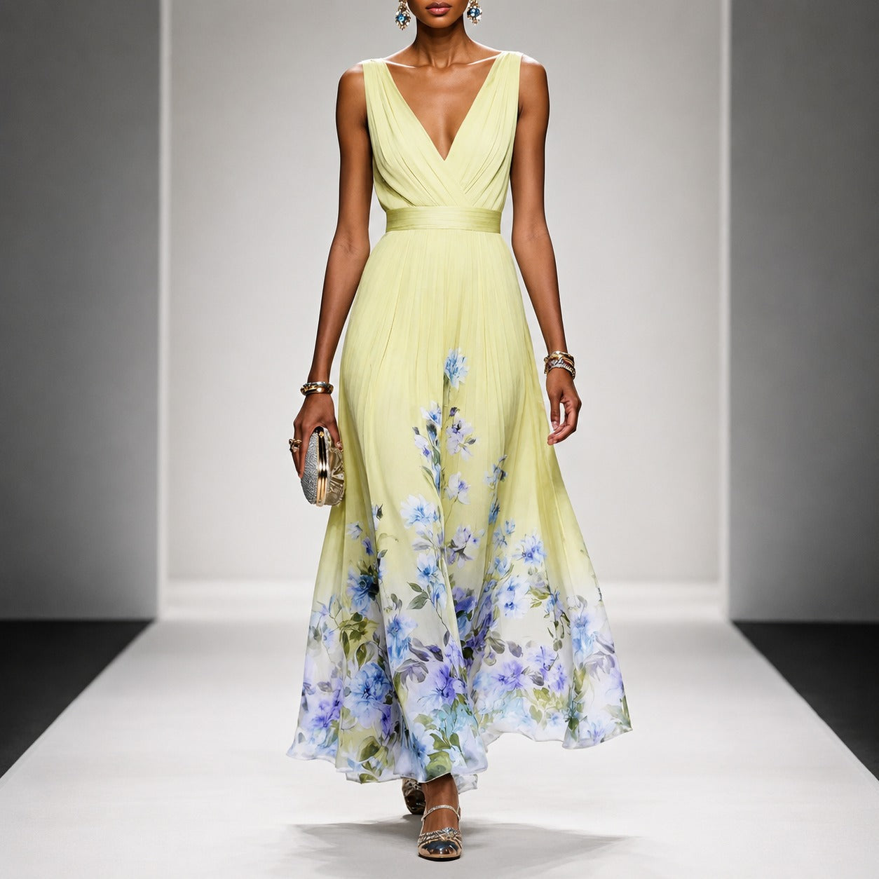 Tanisha - Maxi-Kleid mit Blumendruck