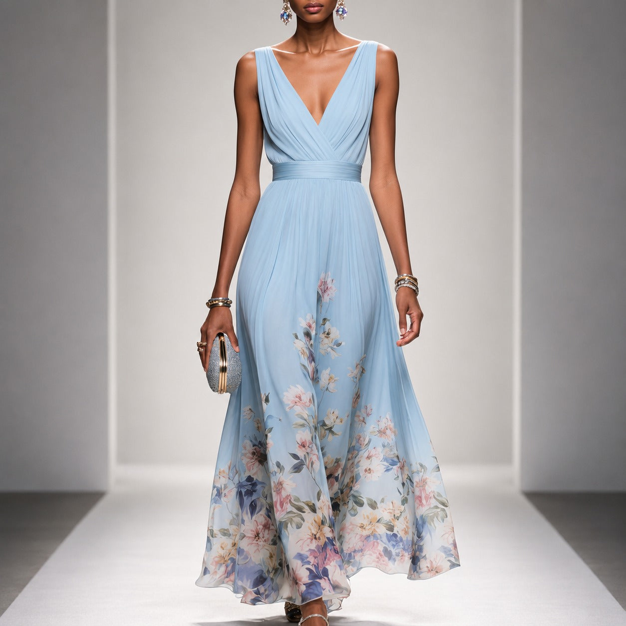 Tanisha - Maxi-Kleid mit Blumendruck