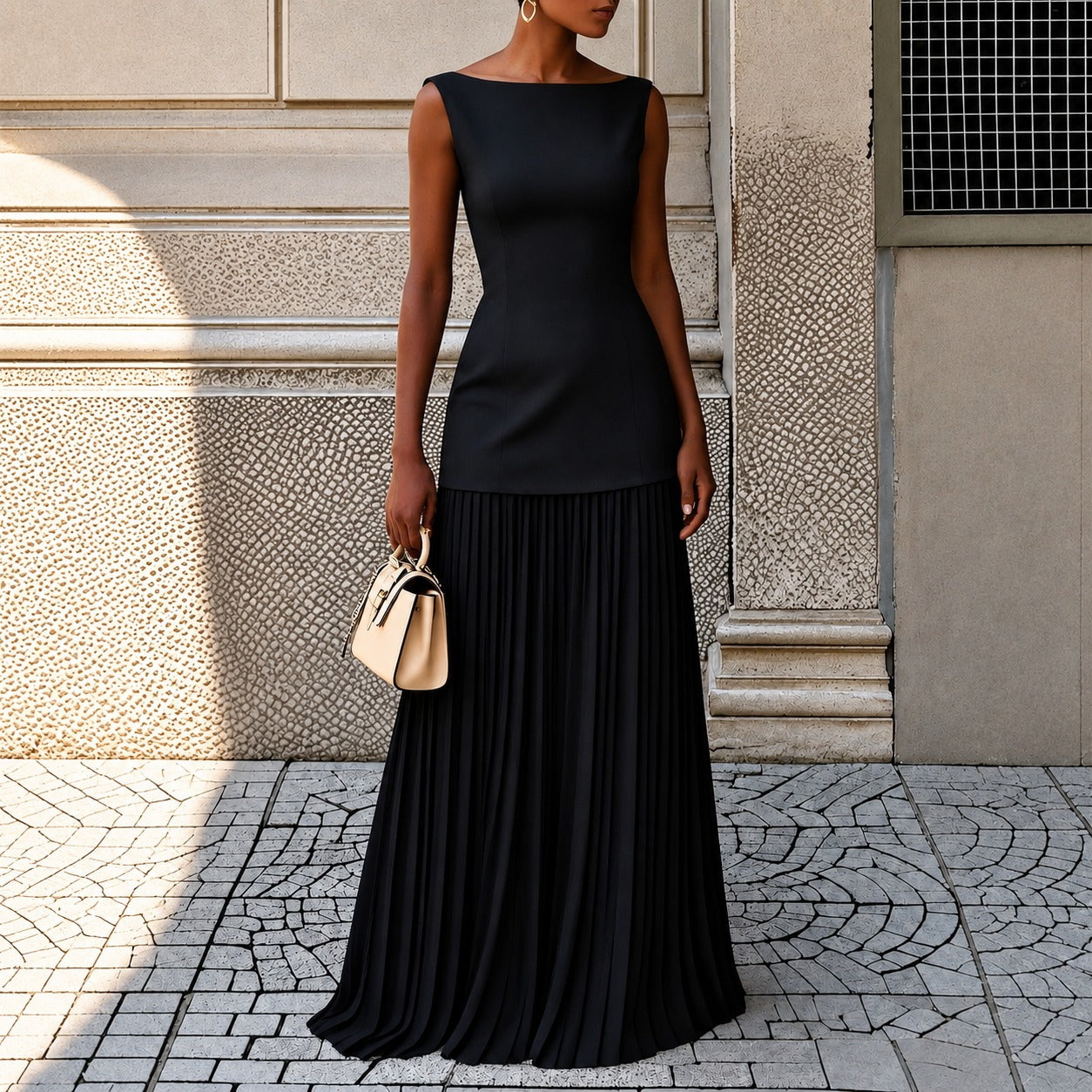 Alice - Stilvolles, enges ärmelloses Maxikleid