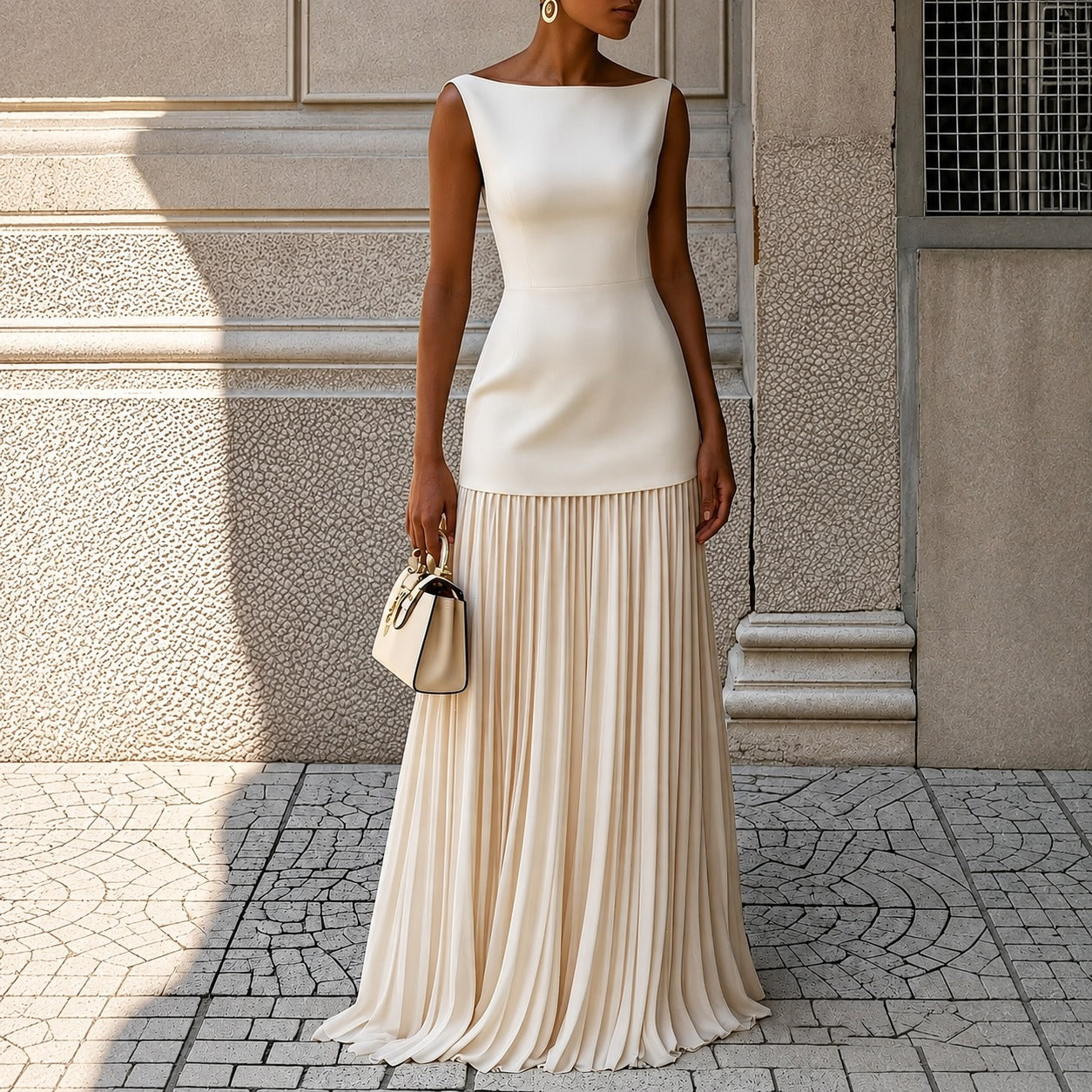 Alice - Stilvolles, enges ärmelloses Maxikleid