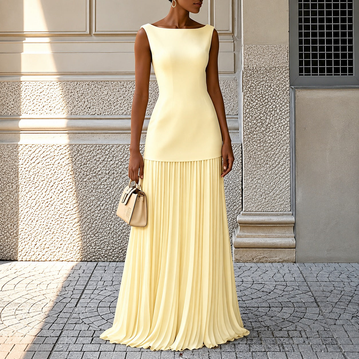 Alice - Stilvolles, enges ärmelloses Maxikleid