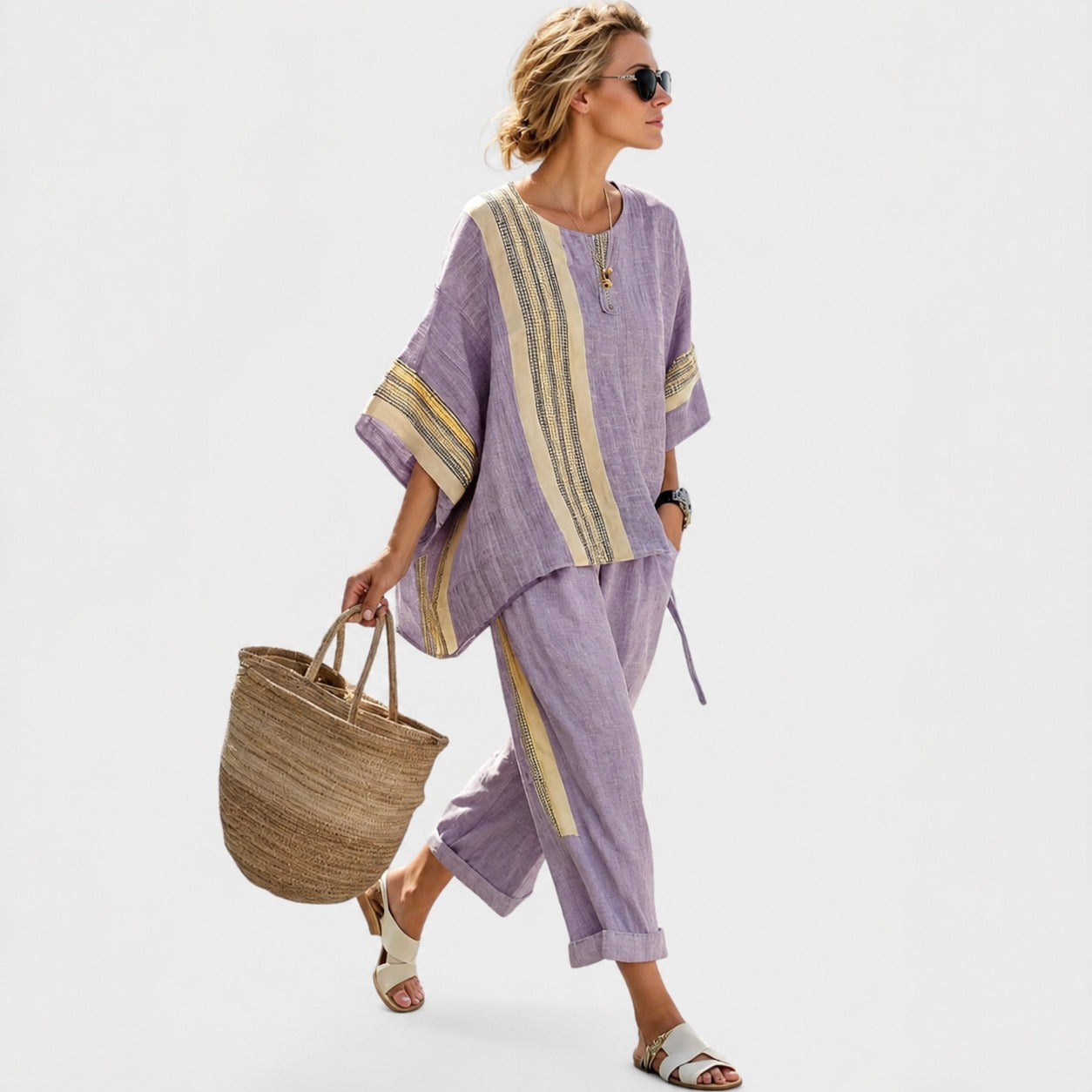 Libbie - Komfortables Set mit gestreifter Tunika und Hose