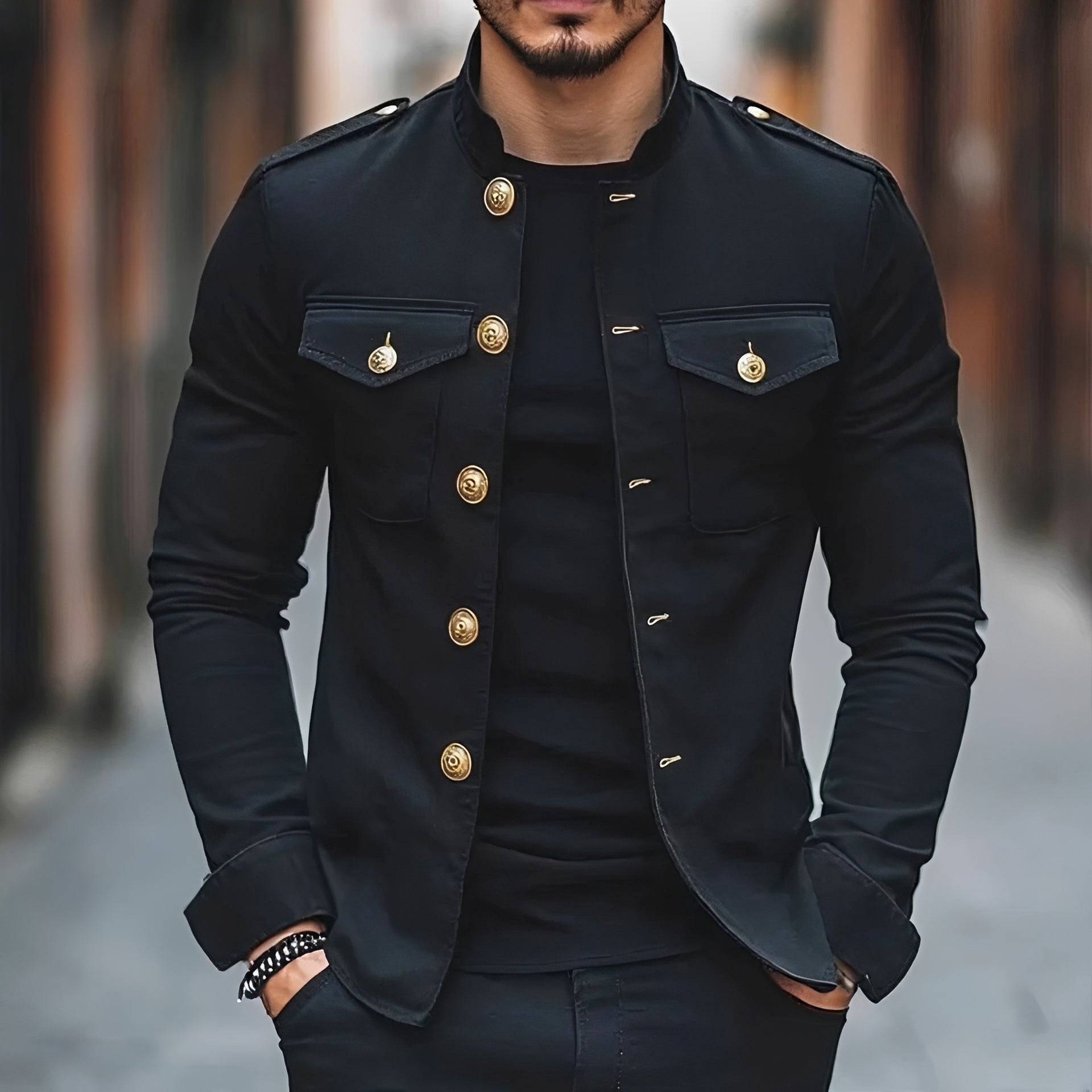 Leighton - Bequeme Jacke mit klassischen Knöpfen