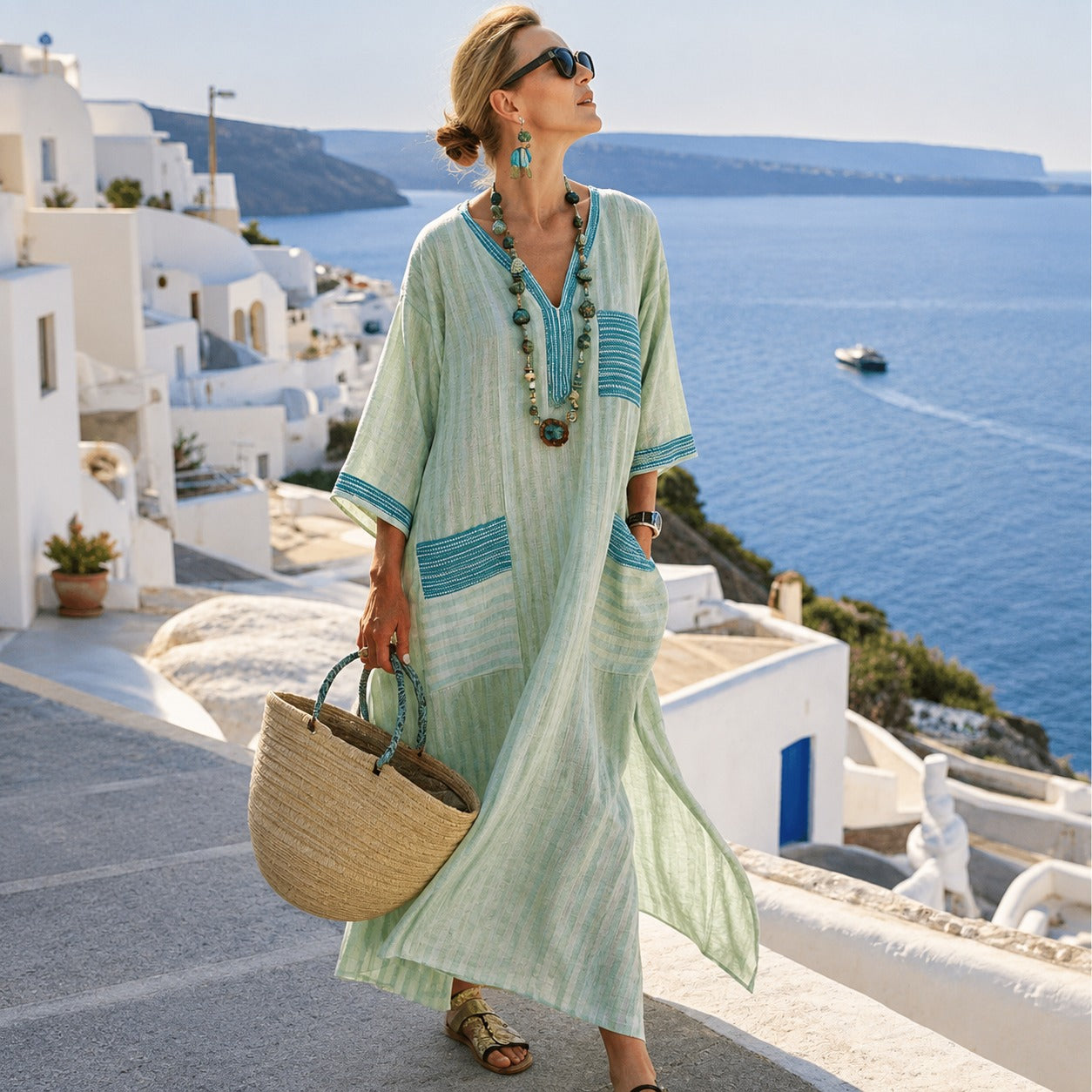 Aiza - Boho-Midikleid mit Muster