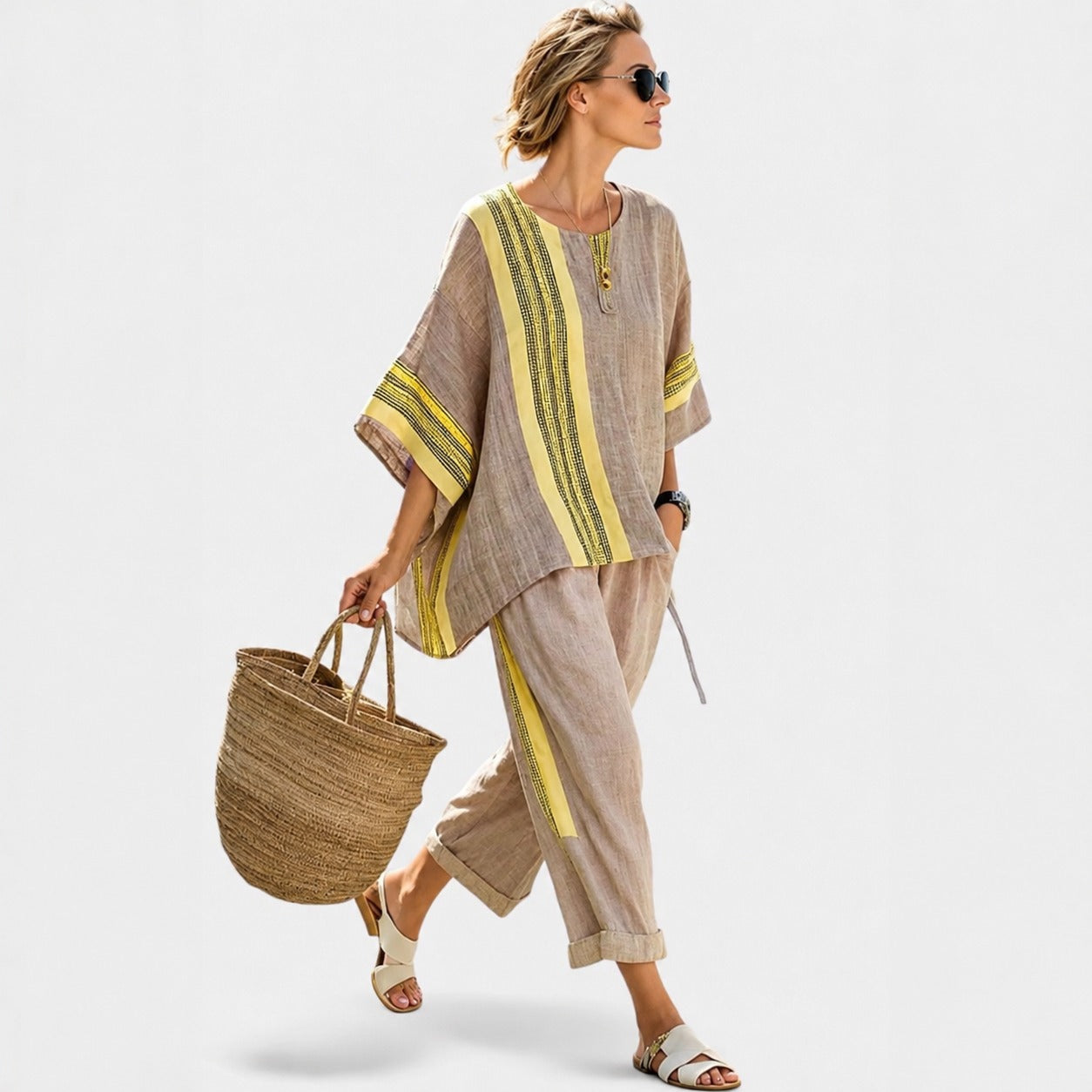 Libbie - Komfortables Set mit gestreifter Tunika und Hose