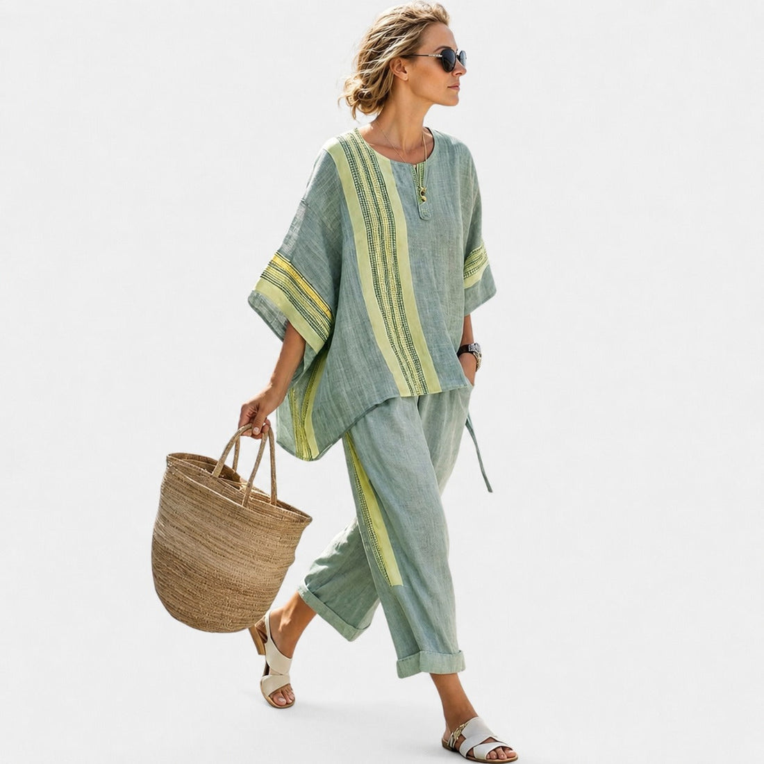 Libbie - Komfortables Set mit gestreifter Tunika und Hose