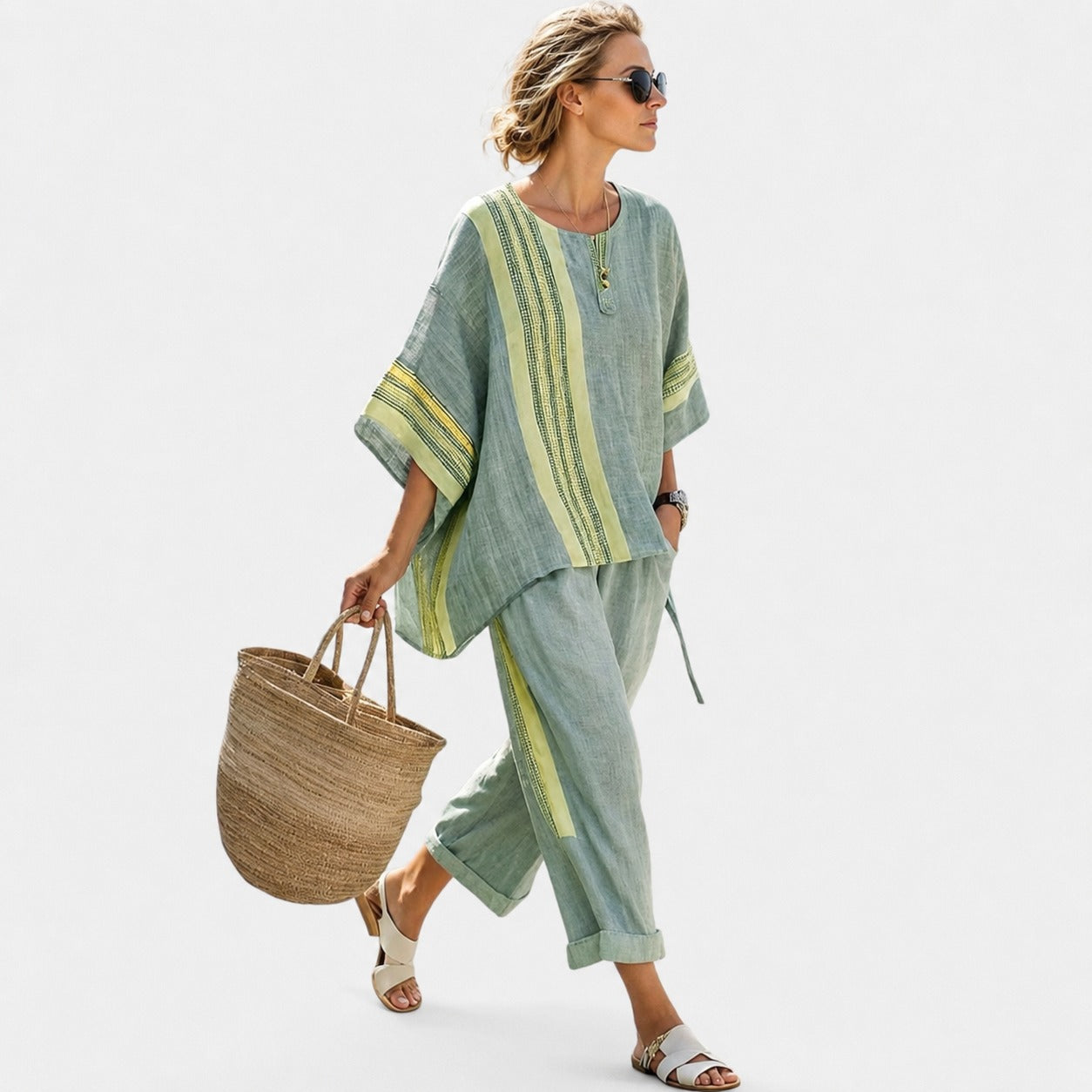 Libbie - Komfortables Set mit gestreifter Tunika und Hose