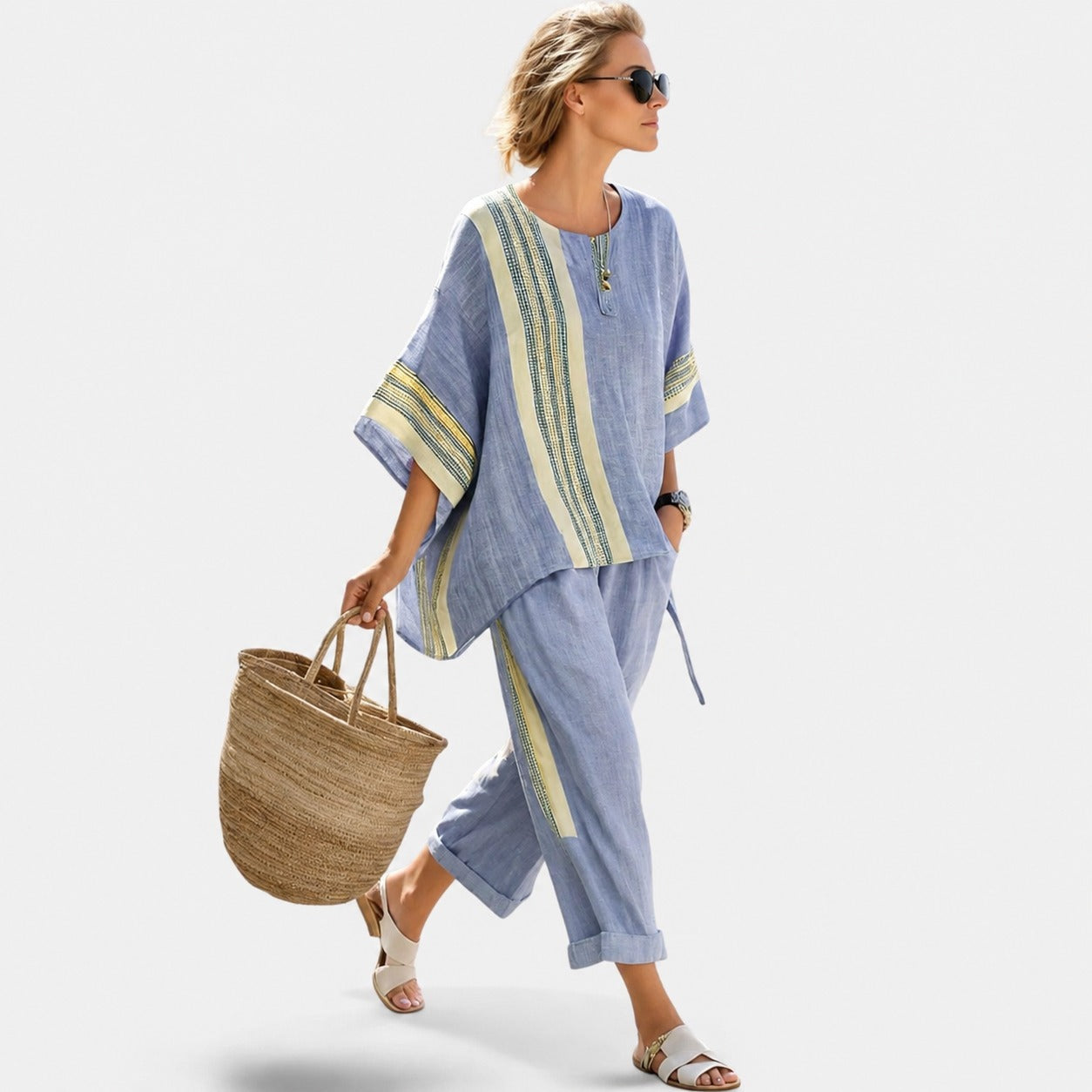 Libbie - Komfortables Set mit gestreifter Tunika und Hose