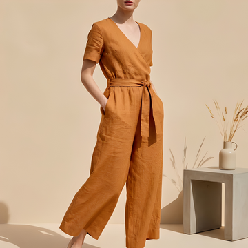 Charliya - Eleganter Jumpsuit mit vorderem Knoten für Frauen