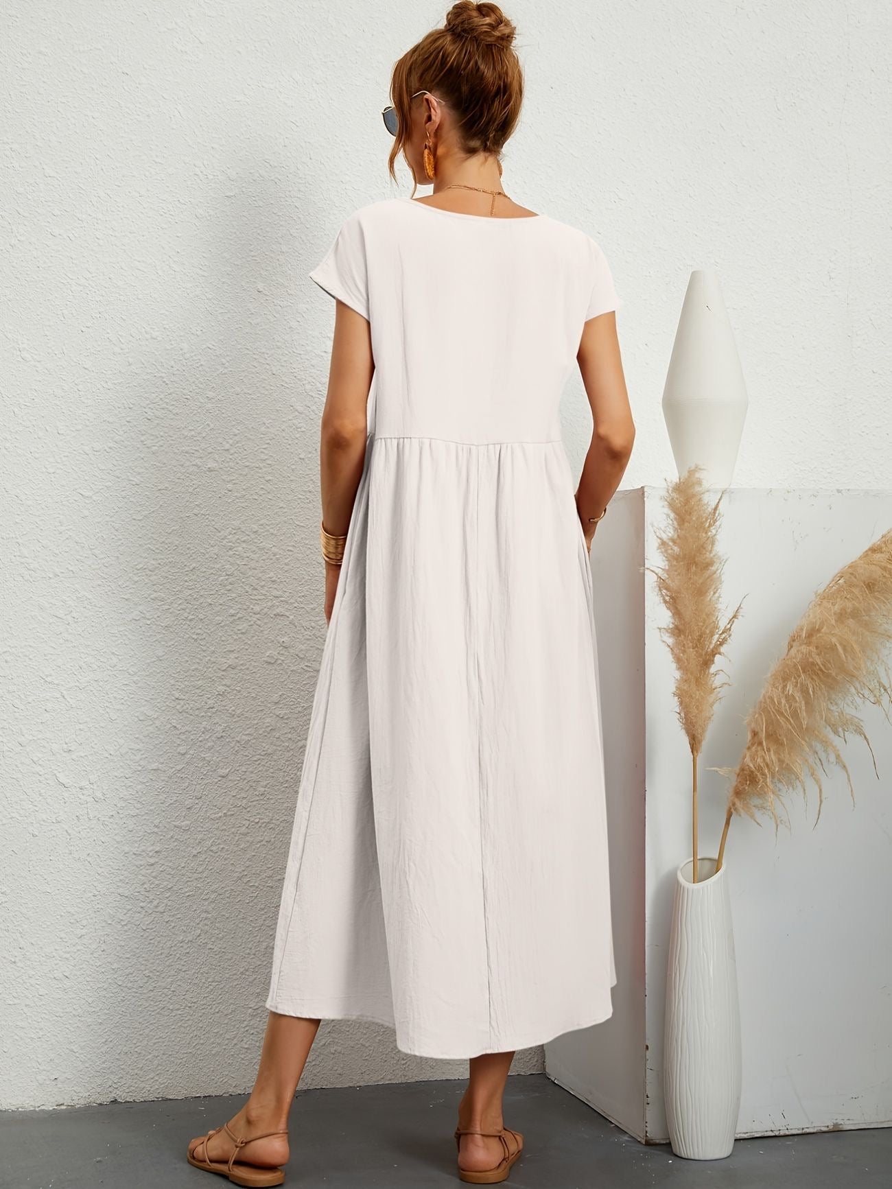Camell - Kleid mit Rundhalsausschnitt