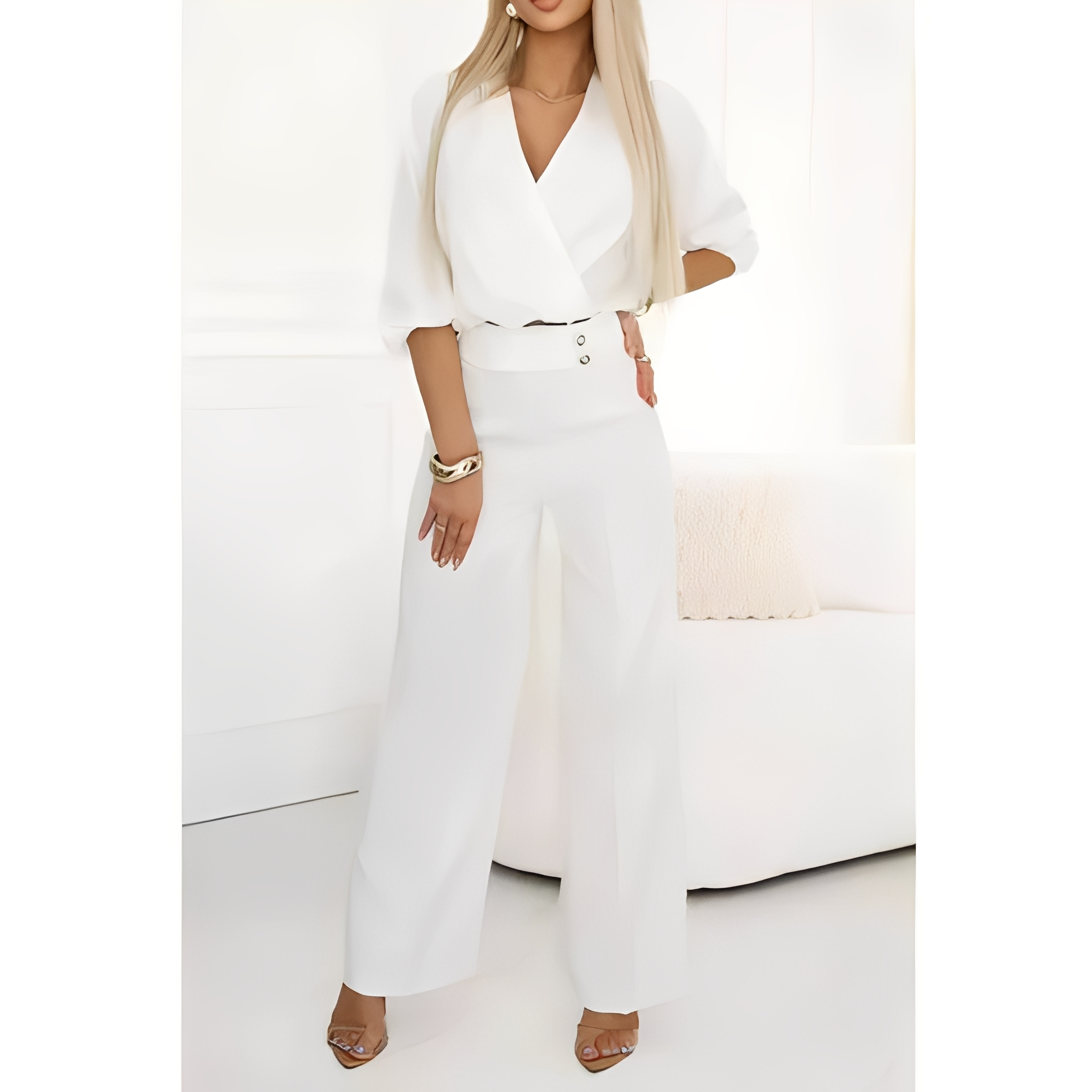 Célestine - Damen Langarm-Set Oberteil und Hose