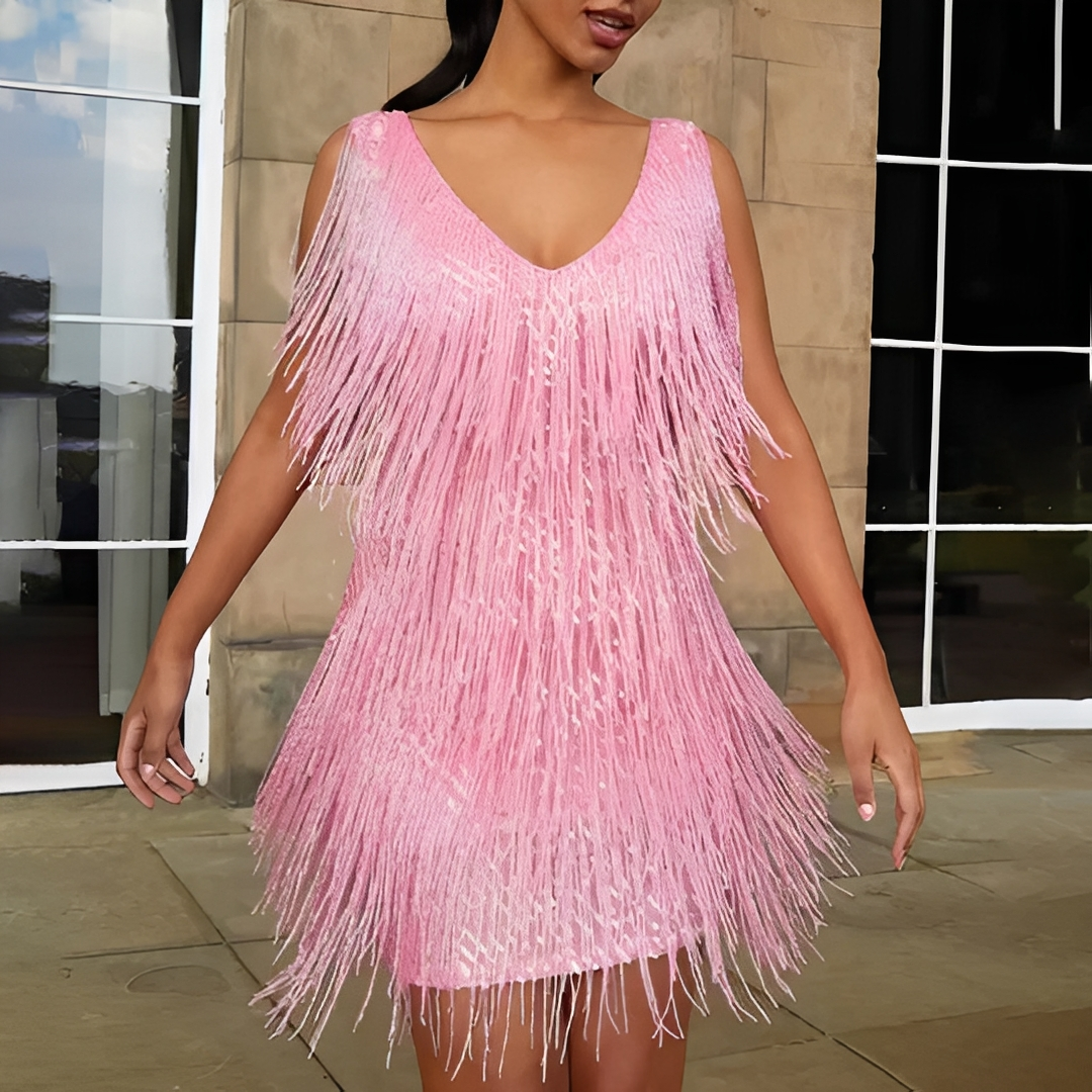 Kathlen - Elegantes Wickelkleid mit V-Ausschnitt für Frauen