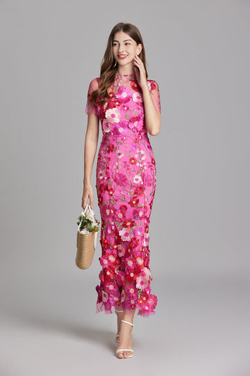 Andrea - Durchsichtiges Maxikleid mit zarter Stickerei