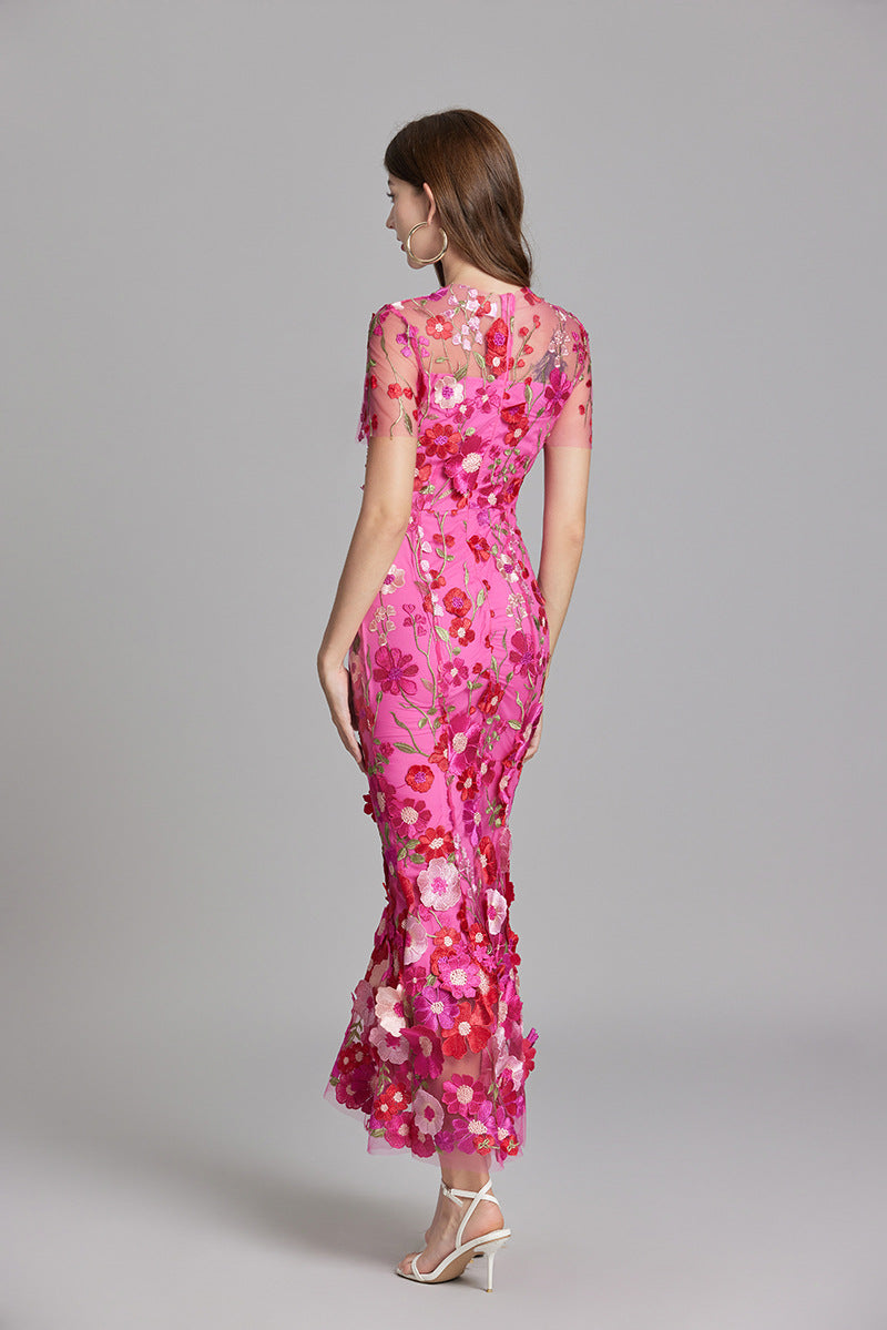 Andrea - Durchsichtiges Maxikleid mit zarter Stickerei
