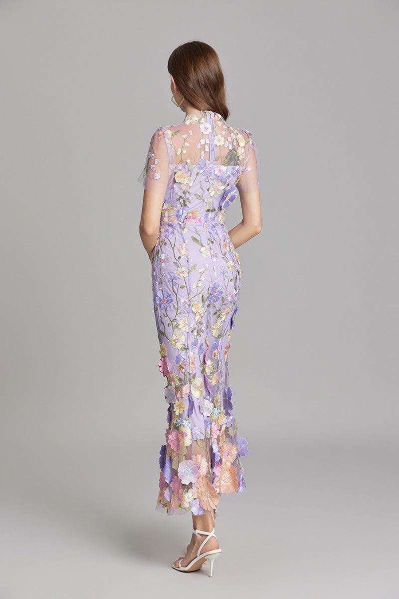 Andrea - Durchsichtiges Maxikleid mit zarter Stickerei