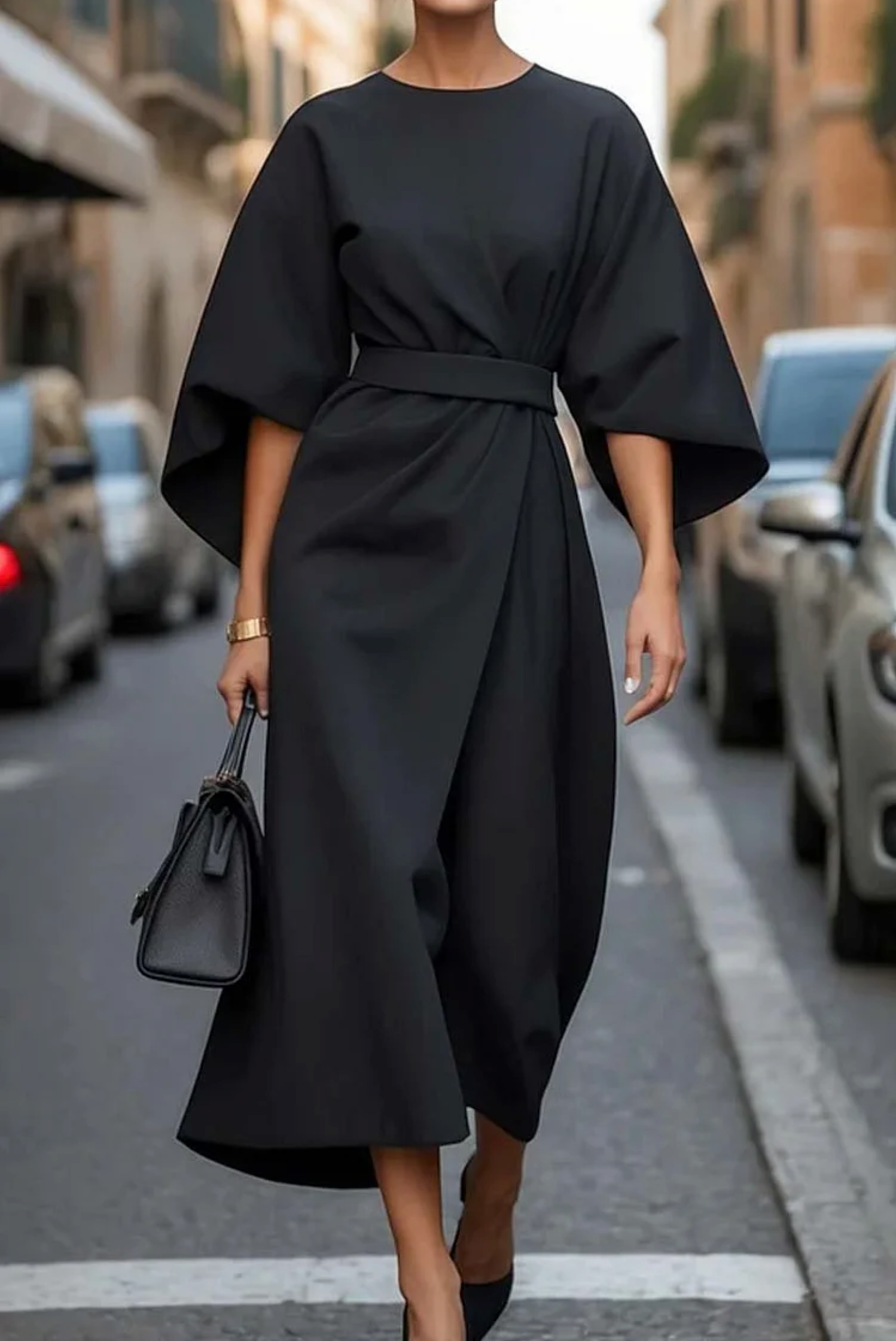 Clare - Schickes Maxikleid mit Gürtel