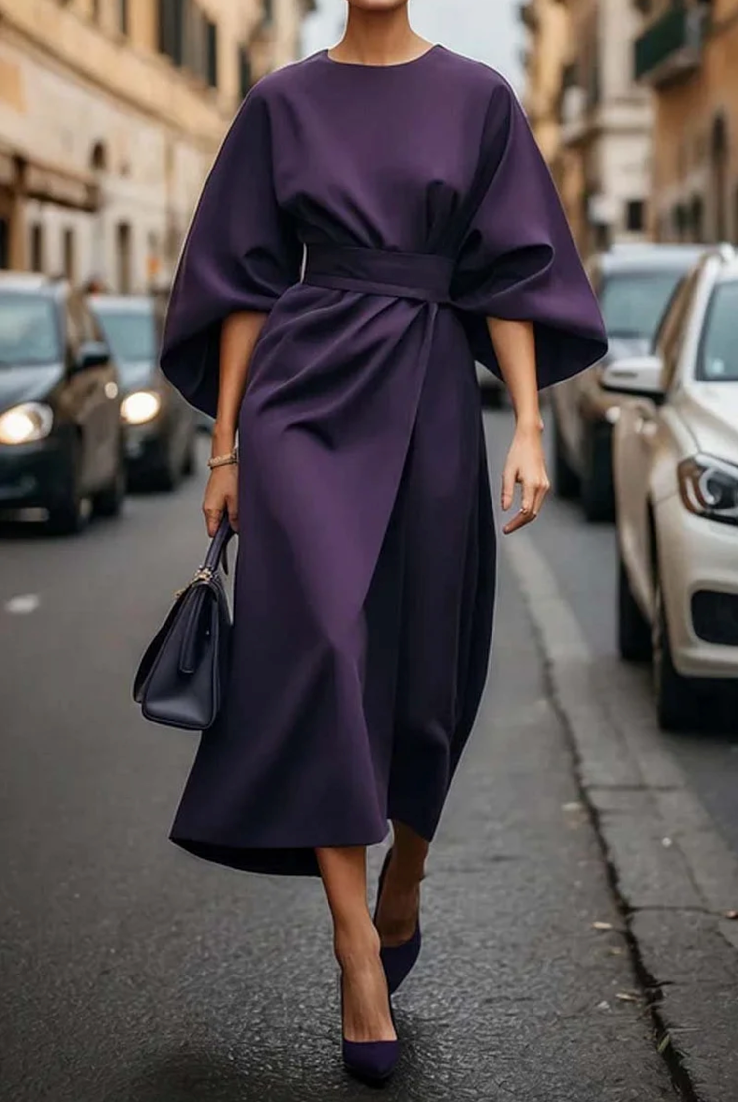 Clare - Schickes Maxikleid mit Gürtel