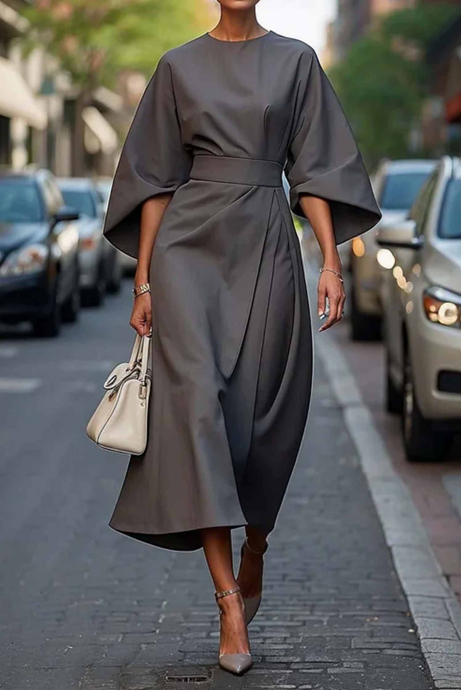 Clare - Schickes Maxikleid mit Gürtel