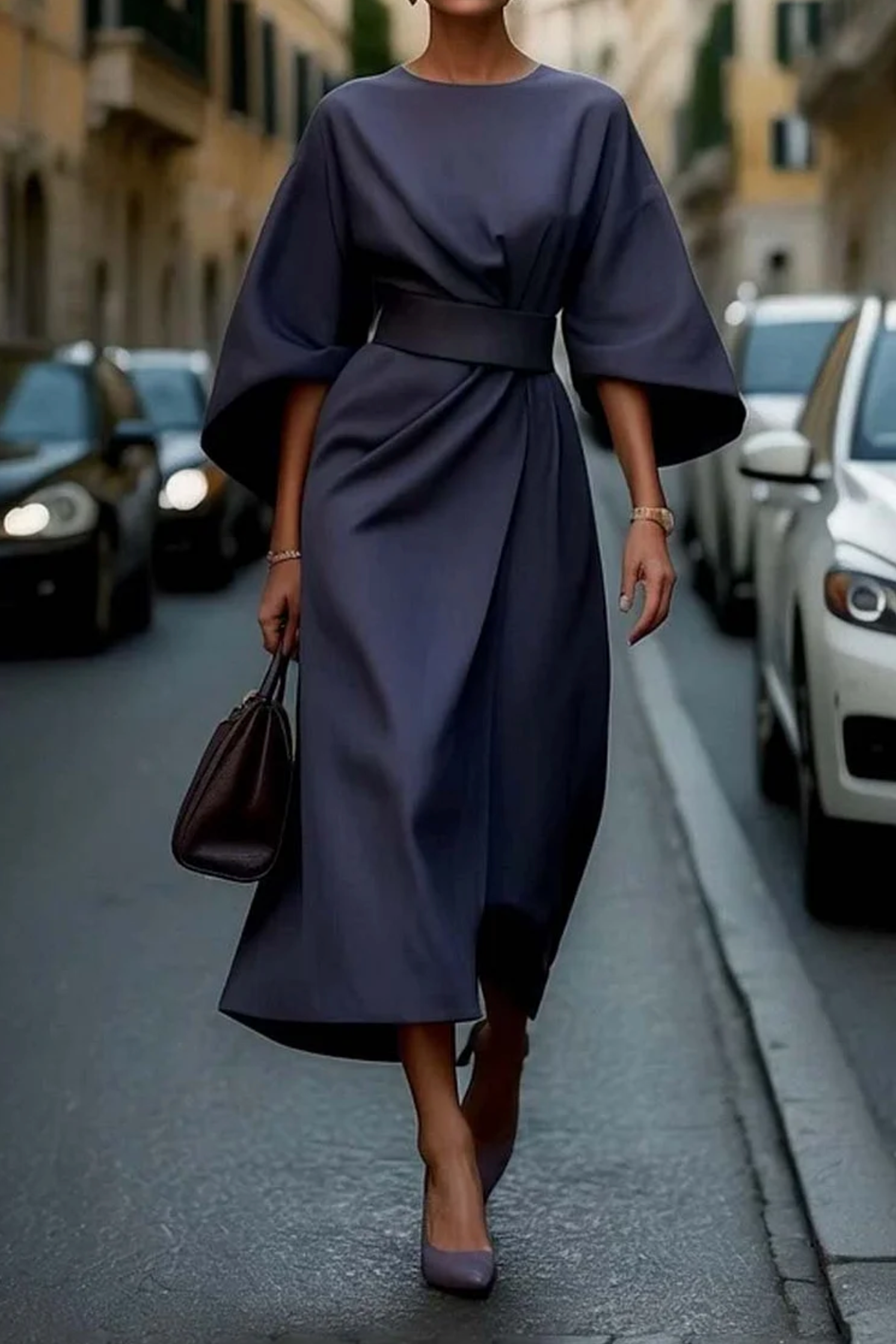 Clare - Schickes Maxikleid mit Gürtel