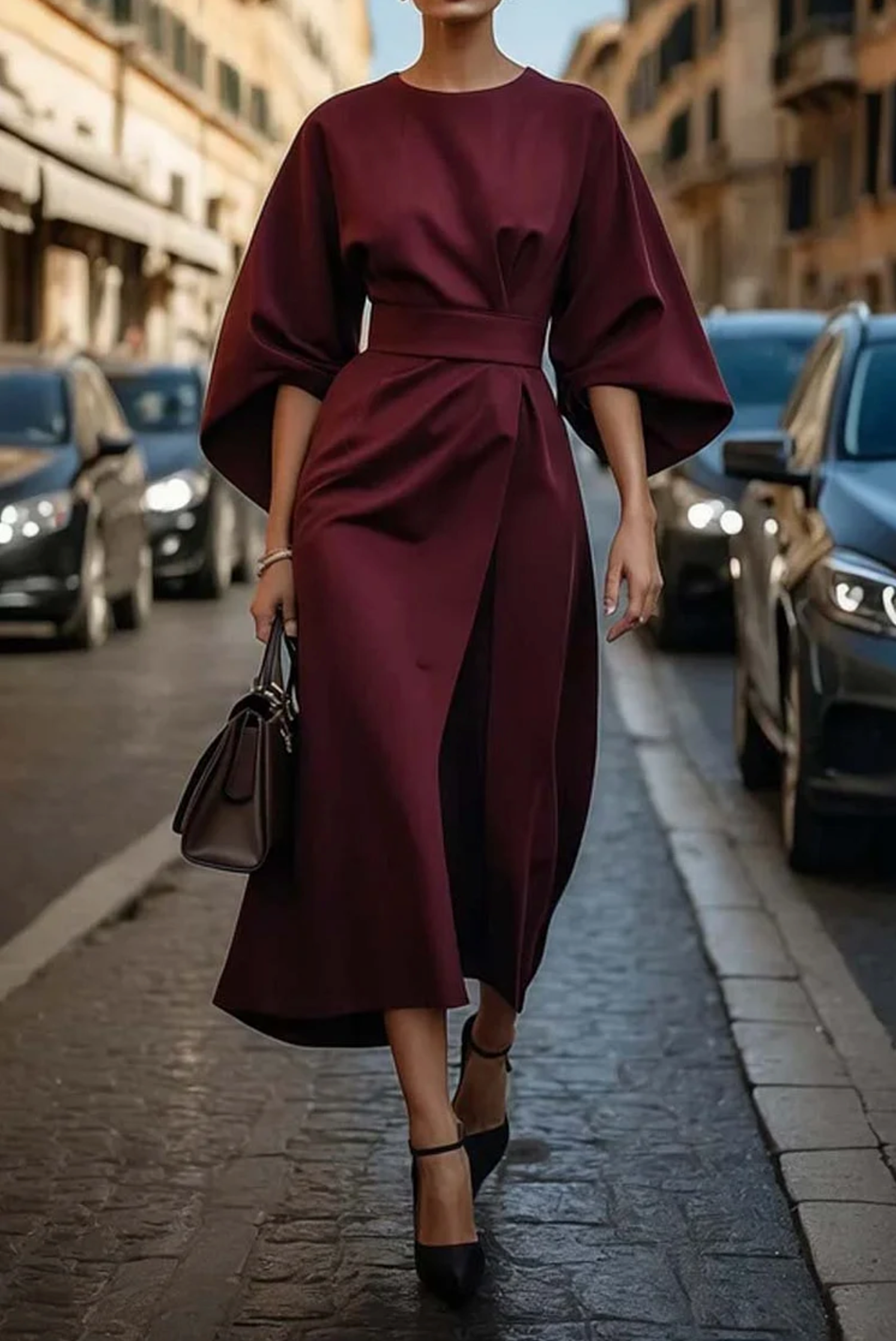 Clare - Schickes Maxikleid mit Gürtel
