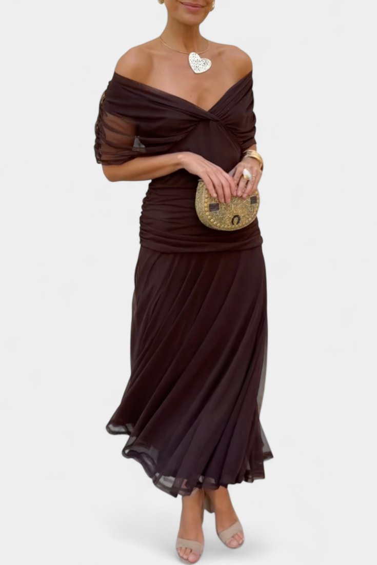Celine - Elegantes Off-Shoulder Kleid