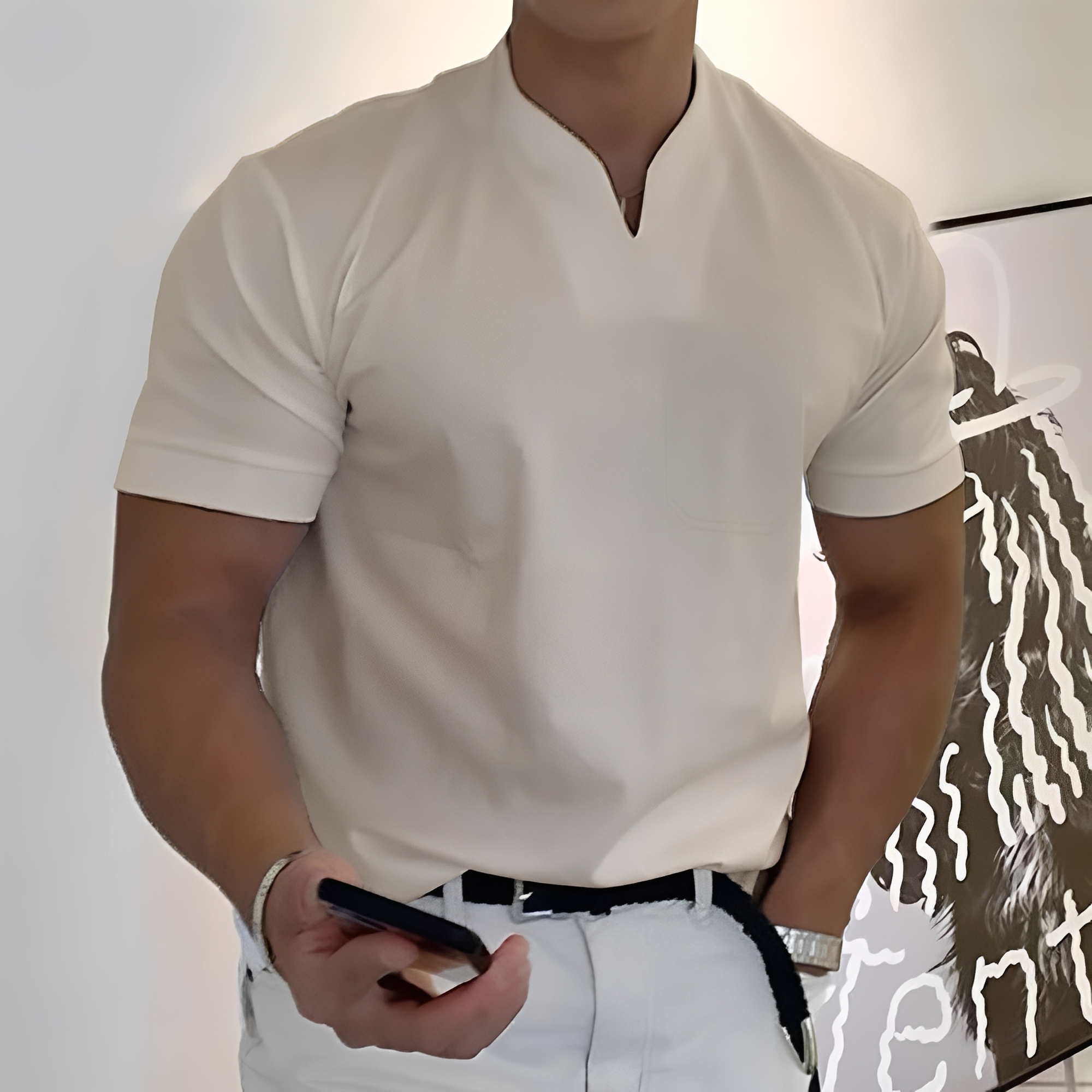 Joel - Lässiges Hemd mit Gummizug für Männer