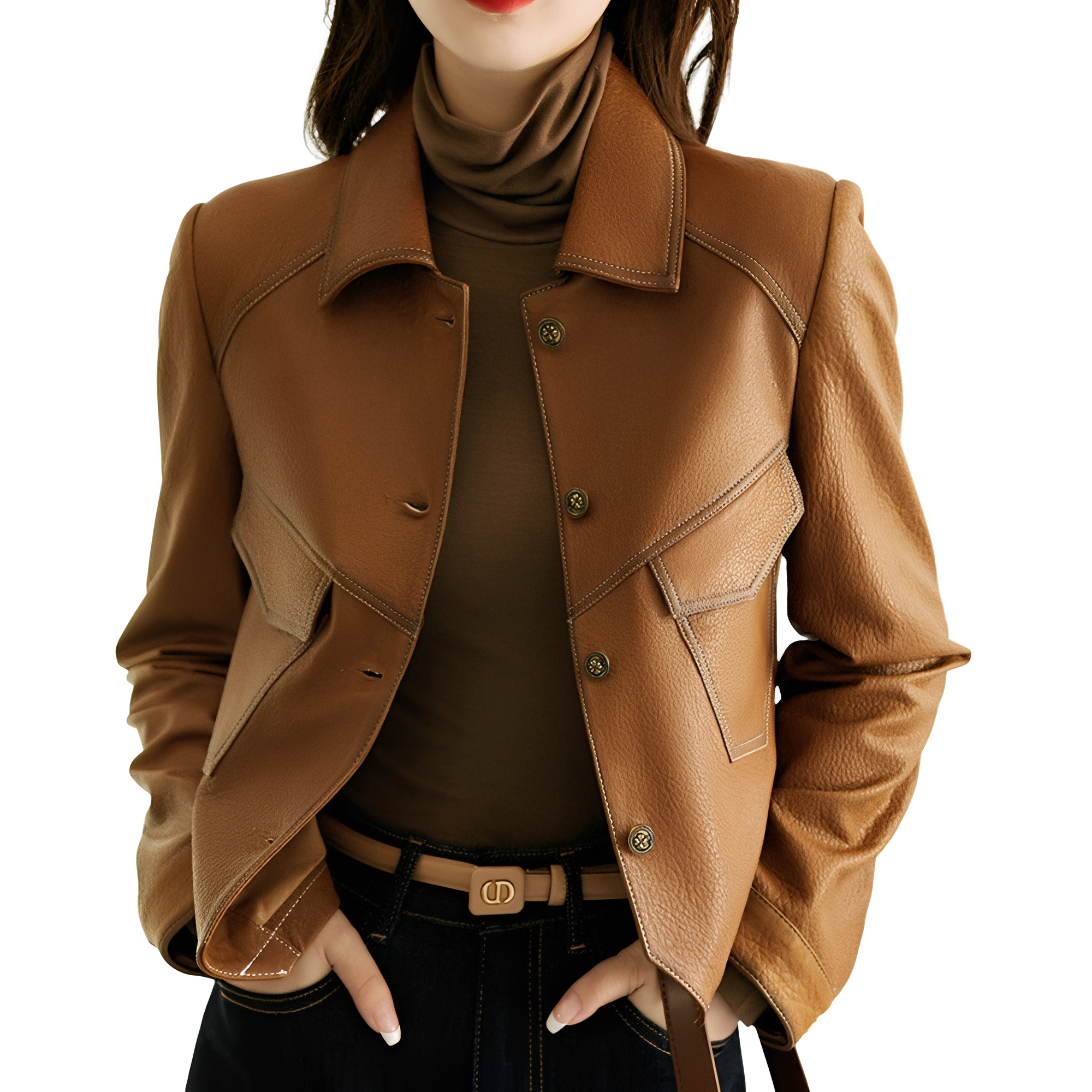 Karie - Schicke, schmale Damenlederjacke