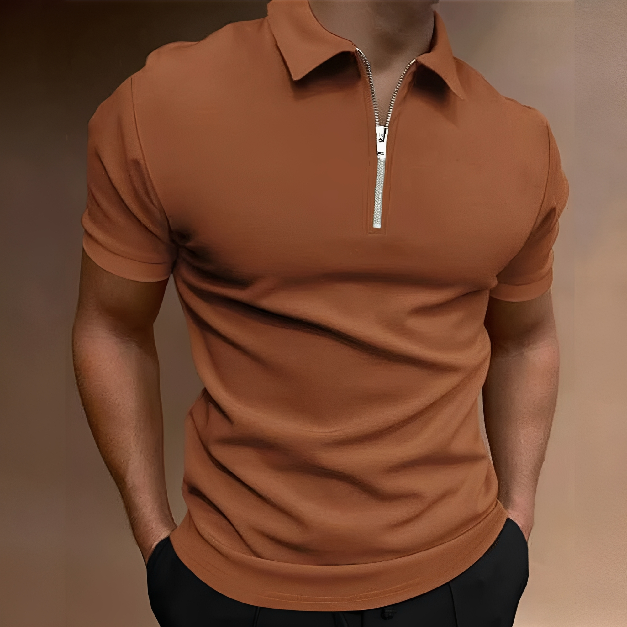 Carlos - Schickes Polo mit Reißverschluss für Herren