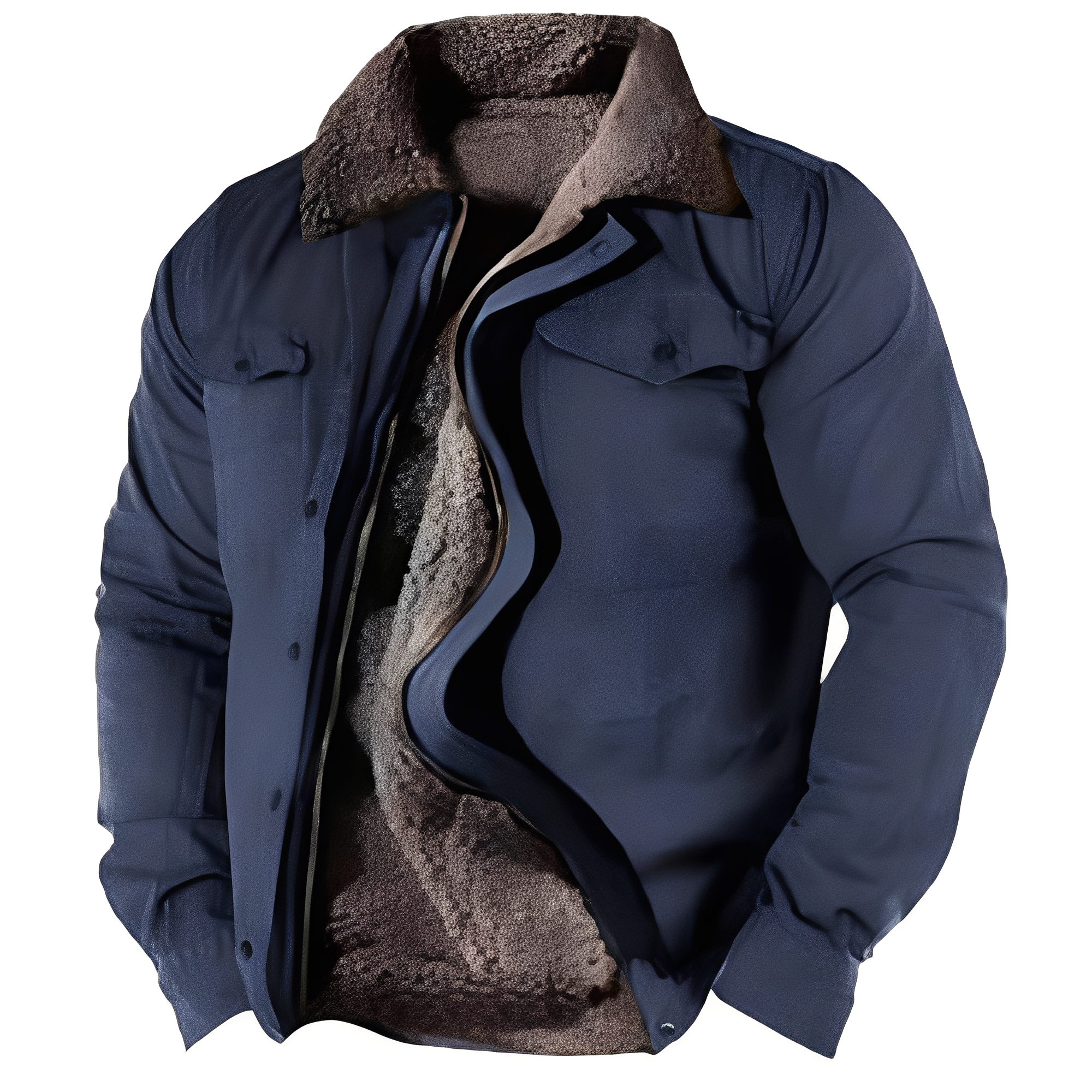 Hubert - Herrenjacke mit klassischem Stil und Sherpa-Futter