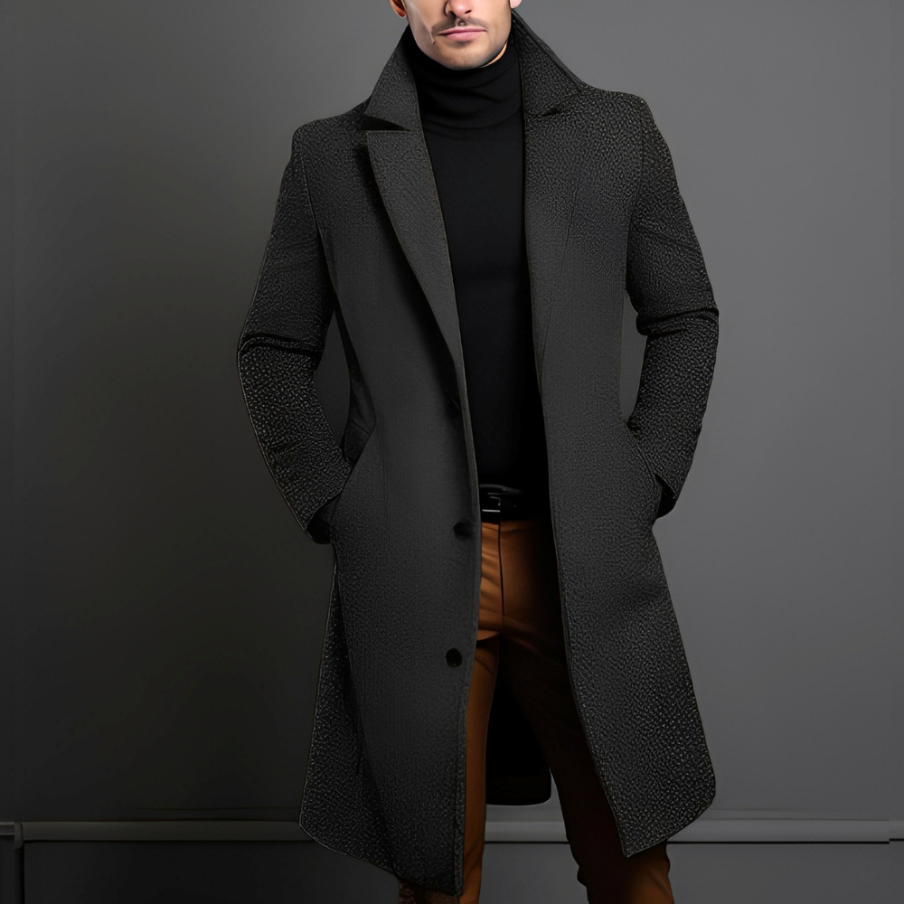 Zackary - Bequemer, mittelgroßer Herren-Wollmantel