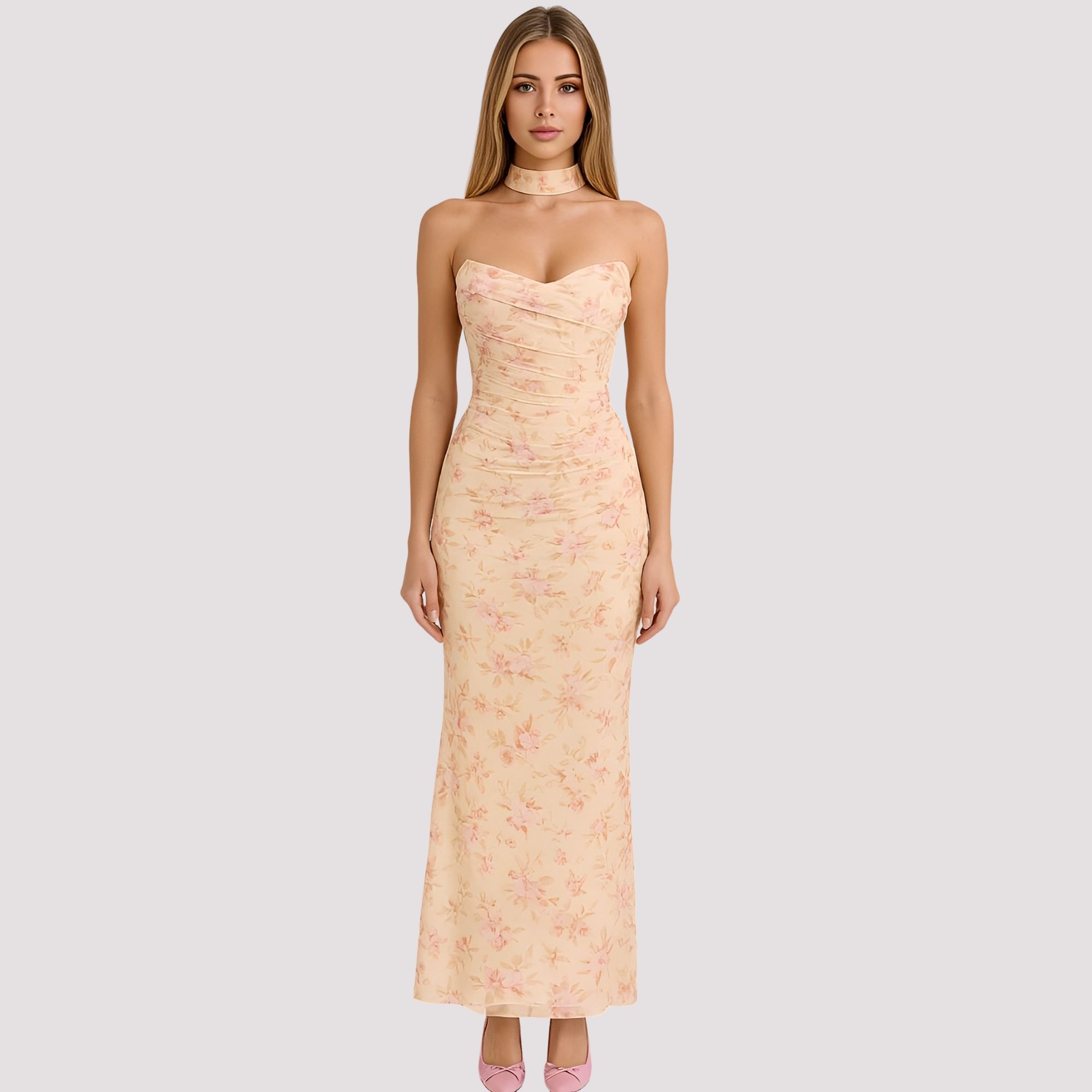 Antonia - Elegantes Kleid mit Choker-Ausschnitt in schmalem Schnitt